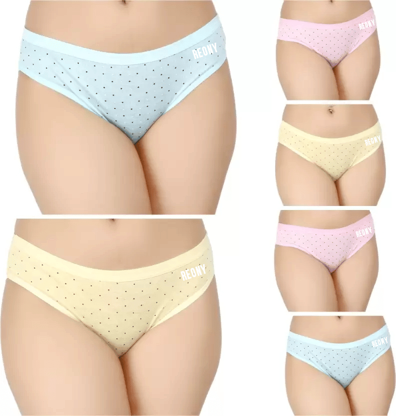 REONY Pack of 6 Cotton Hipster For Women ( Multicolor2 )
