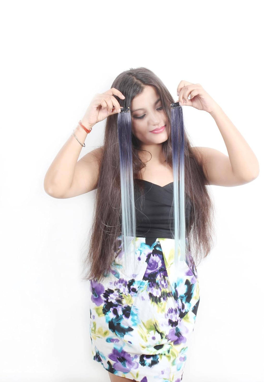     			RITZKART - Grey Clip In Hair Extension