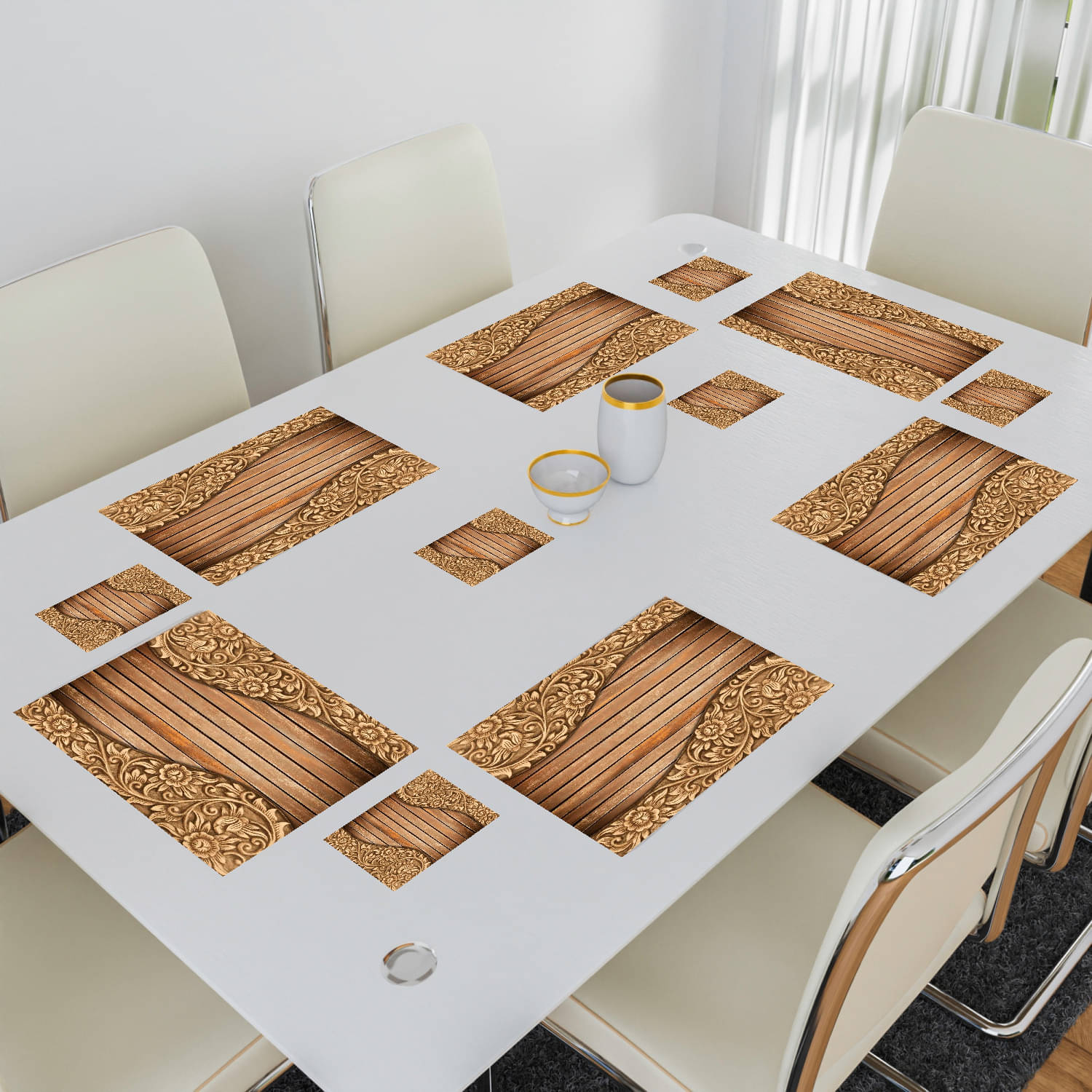 Revexo PVC Solid Rectangle Table Mats & Coasters ( 40 cm x 30 cm ) Pack of 1 - Multi Revexo PVC Solid Rectangle Table Mats & Coasters ( 40 cm x 30 cm ) Pack of 1 - Multi