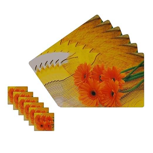 Revexo PVC Solid Rectangle Table Mats & Coasters ( 40 cm x 30 cm ) Pack of 1 - Multi Revexo PVC Solid Rectangle Table Mats & Coasters ( 40 cm x 30 cm ) Pack of 1 - Multi