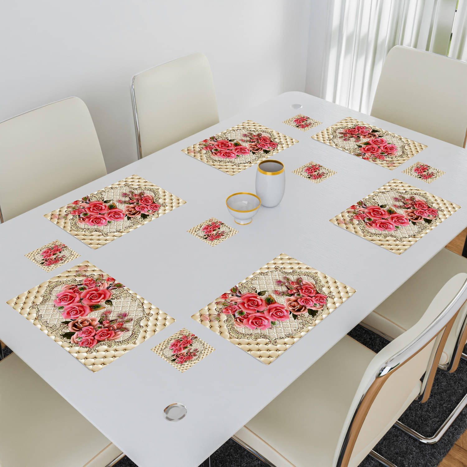     			Revexo PVC Solid Rectangle Table Mats & Coasters ( 40 cm x 30 cm ) Pack of 1 - Multi