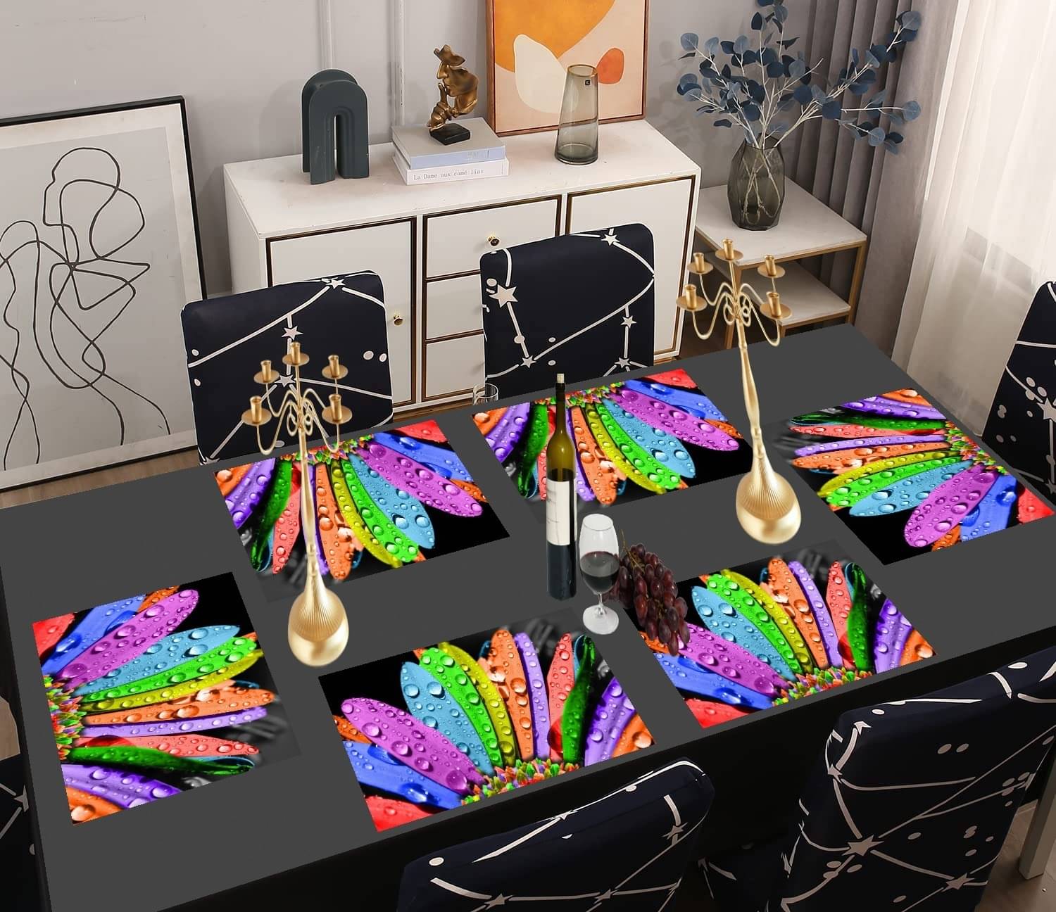     			Revexo PVC Solid Rectangle Table Mats ( 40 cm x 30 cm ) Pack of 1 - Multi