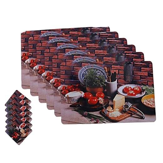 Revexo PVC Solid Rectangle Table Mats & Coasters ( 40 cm x 30 cm ) Pack of 1 - Multi Revexo PVC Solid Rectangle Table Mats & Coasters ( 40 cm x 30 cm ) Pack of 1 - Multi