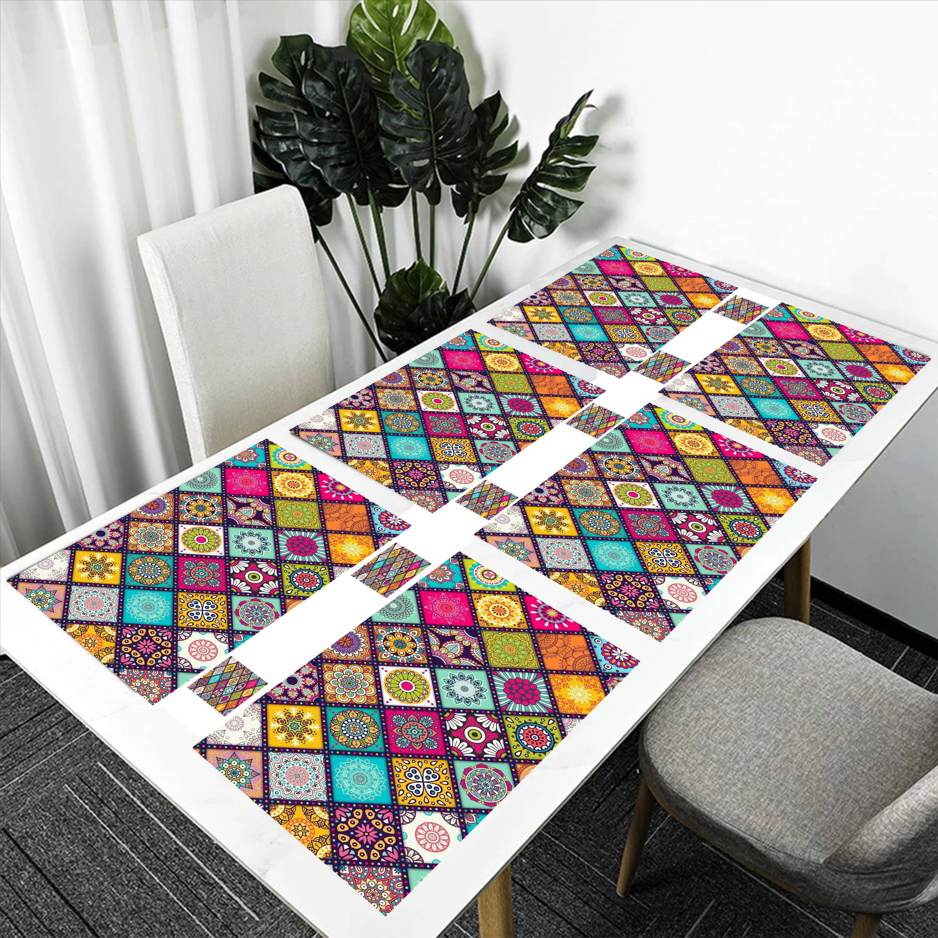     			Revexo PVC Solid Rectangle Table Mats & Coasters ( 40 cm x 30 cm ) Pack of 1 - Multi