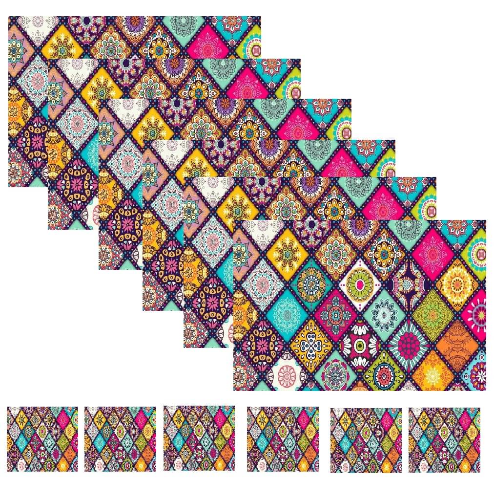 Revexo PVC Solid Rectangle Table Mats & Coasters ( 40 cm x 30 cm ) Pack of 1 - Multi Revexo PVC Solid Rectangle Table Mats & Coasters ( 40 cm x 30 cm ) Pack of 1 - Multi