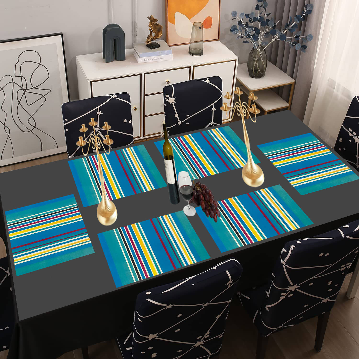 Revexo PVC Solid Rectangle Table Mats ( 40 cm x 30 cm ) Pack of 1 - Multi Revexo PVC Solid Rectangle Table Mats ( 40 cm x 30 cm ) Pack of 1 - Multi