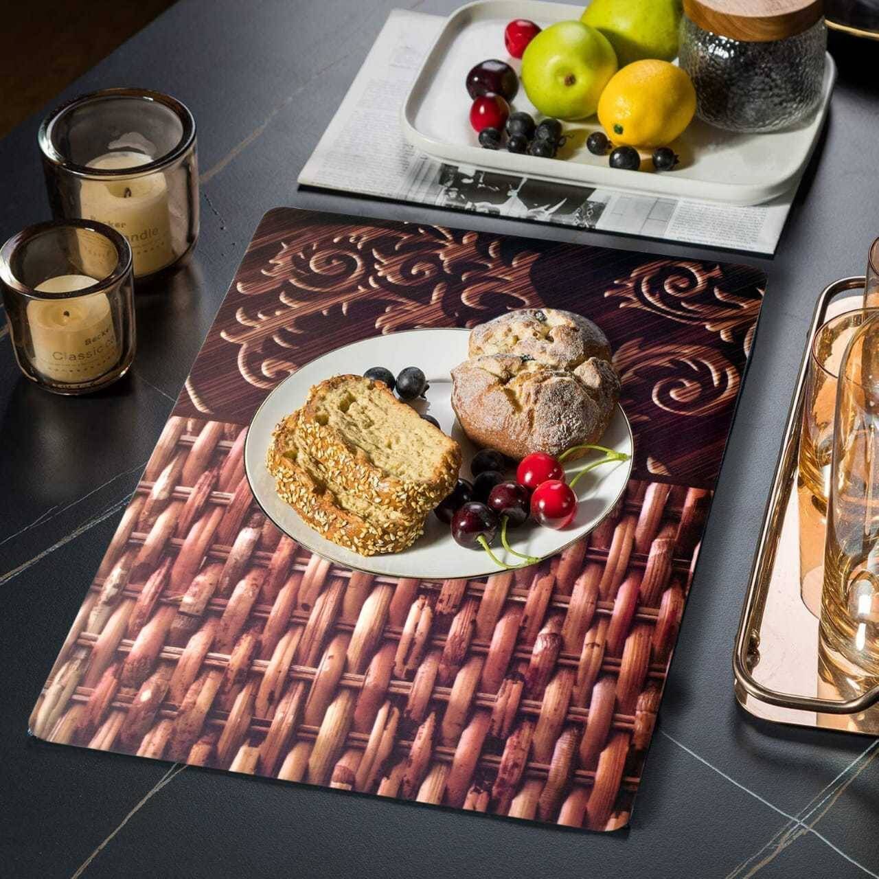     			Revexo PVC Solid Rectangle Table Mats ( 40 cm x 30 cm ) Pack of 1 - Multi