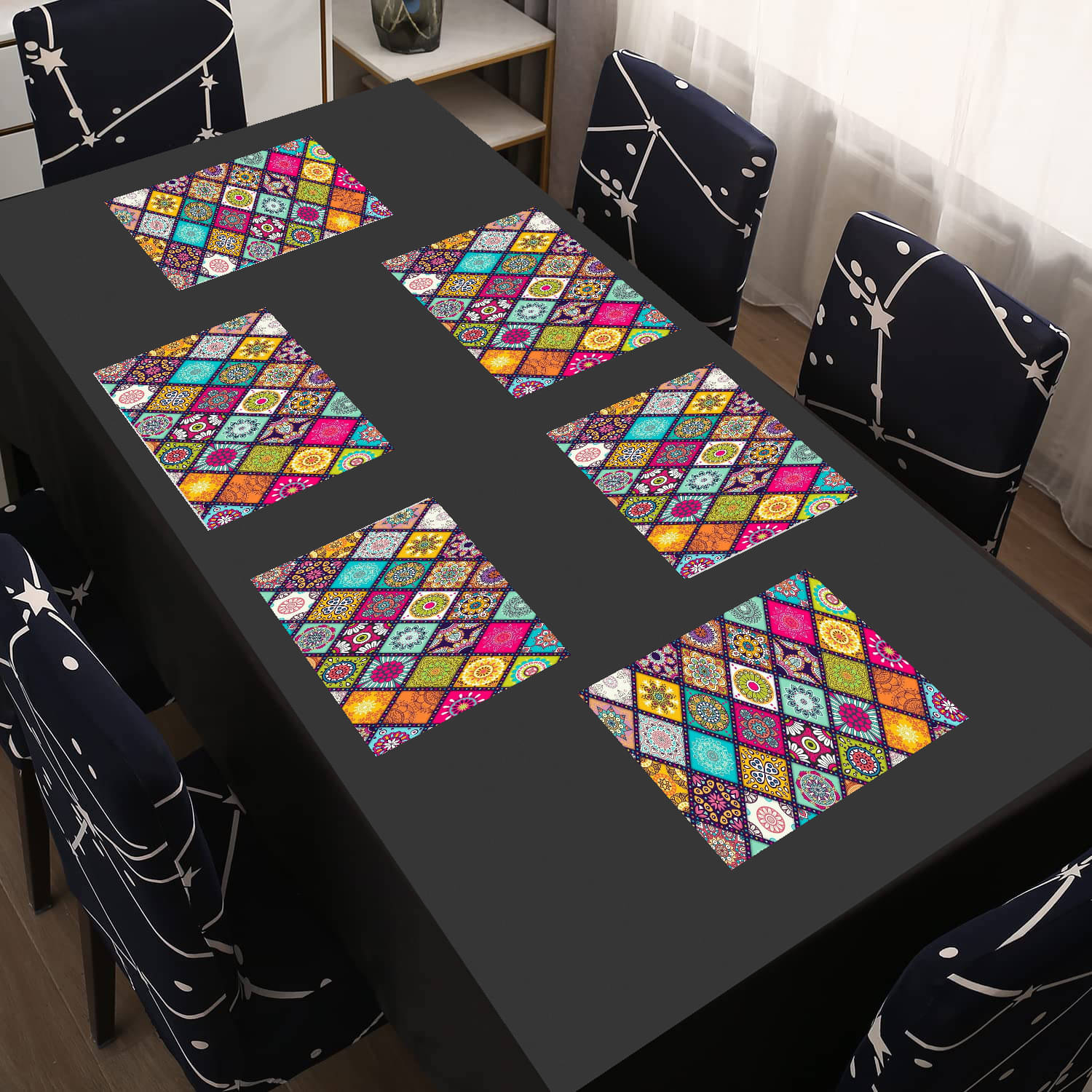 Revexo PVC Solid Rectangle Table Mats ( 40 cm x 30 cm ) Pack of 1 - Multi Revexo PVC Solid Rectangle Table Mats ( 40 cm x 30 cm ) Pack of 1 - Multi