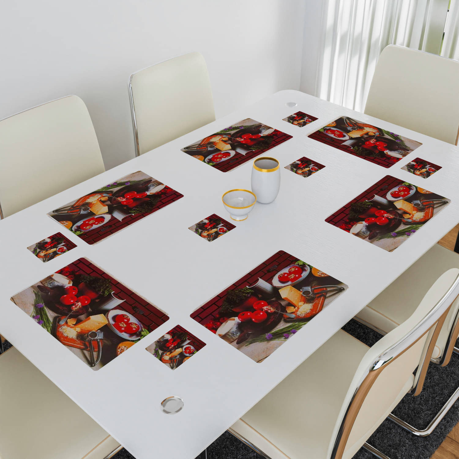     			Revexo PVC Solid Rectangle Table Mats & Coasters ( 40 cm x 30 cm ) Pack of 1 - Multi