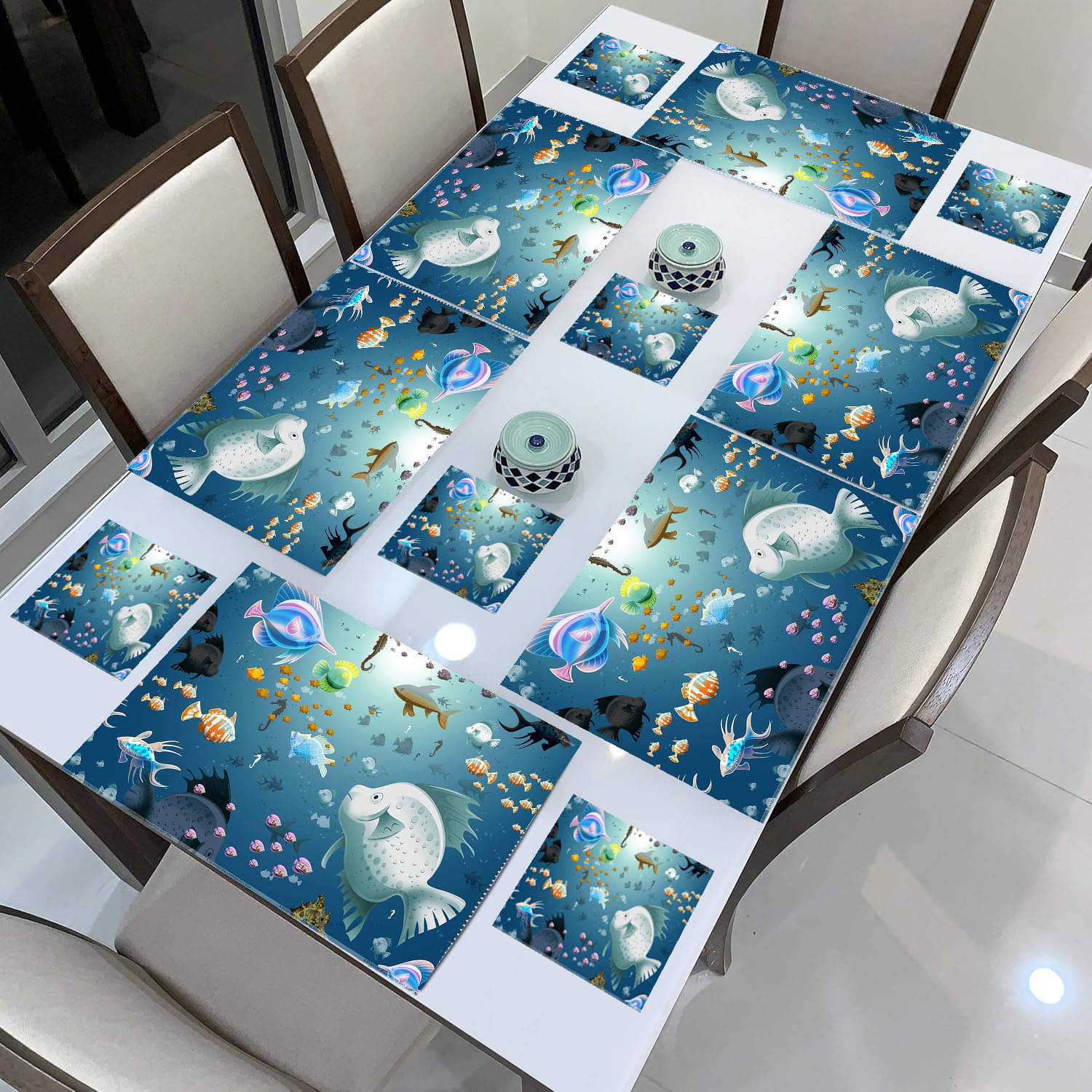     			Revexo PVC Solid Rectangle Table Mats & Coasters ( 40 cm x 30 cm ) Pack of 1 - Multi