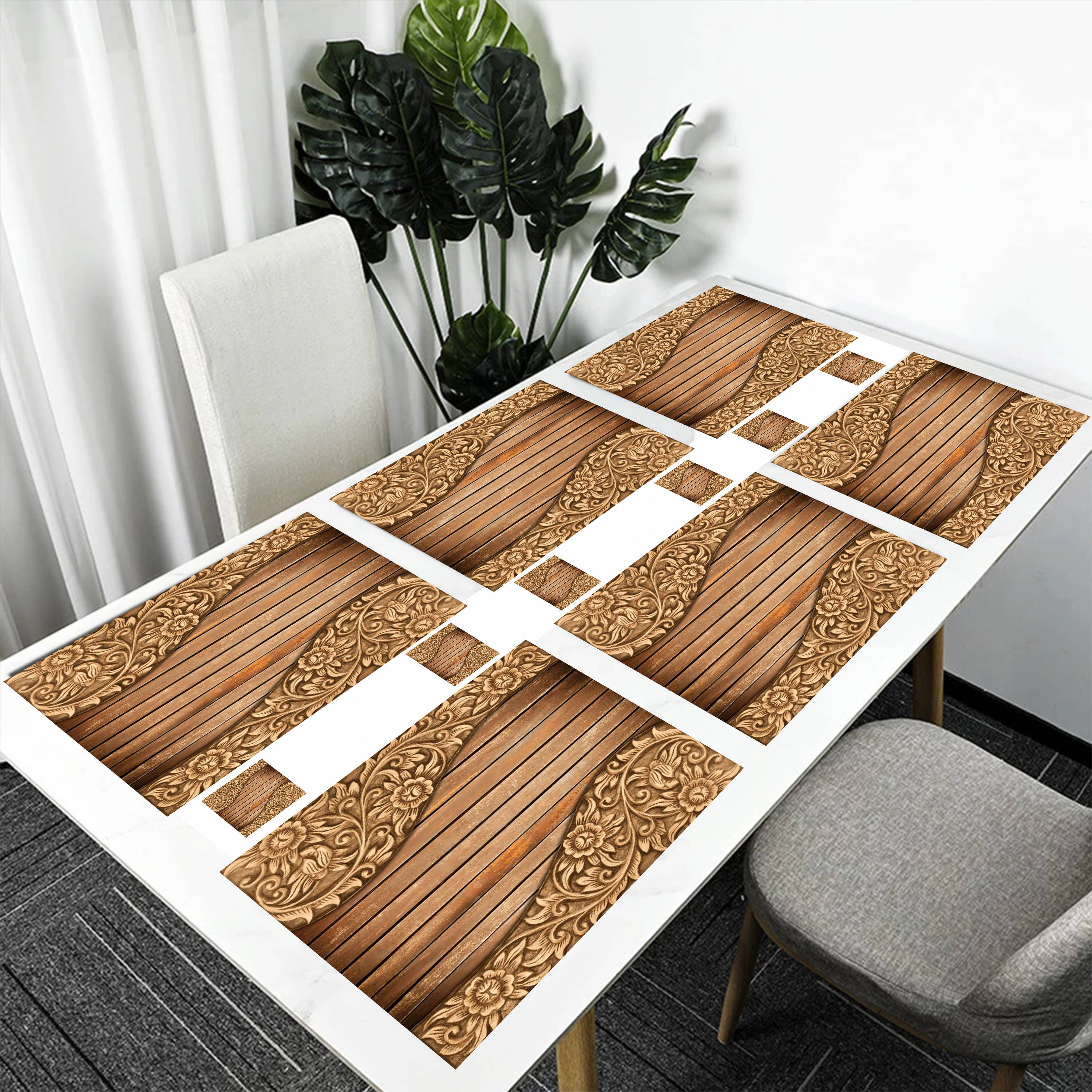 Revexo PVC Solid Rectangle Table Mats & Coasters ( 40 cm x 30 cm ) Pack of 1 - Multi Revexo PVC Solid Rectangle Table Mats & Coasters ( 40 cm x 30 cm ) Pack of 1 - Multi