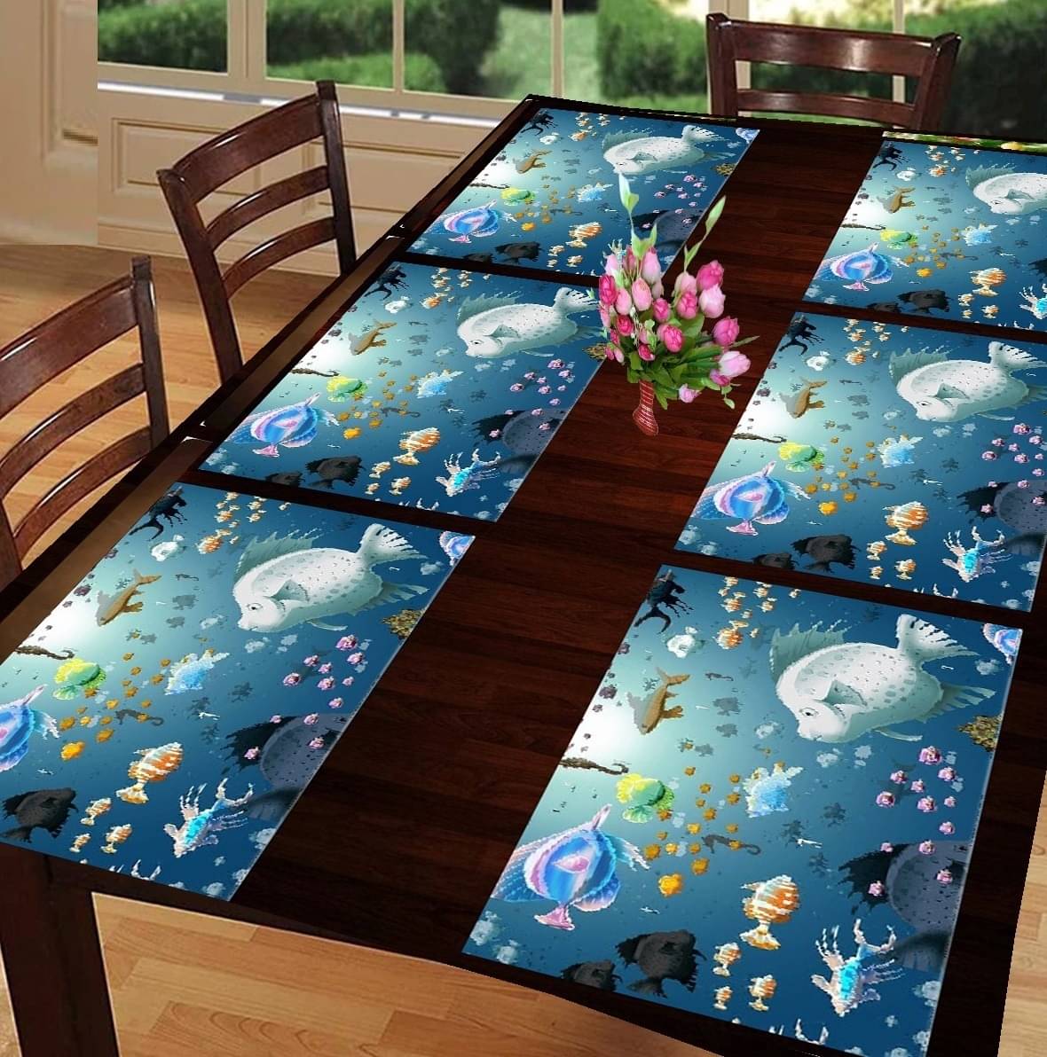     			Revexo PVC Solid Rectangle Table Mats ( 40 cm x 30 cm ) Pack of 1 - Multi