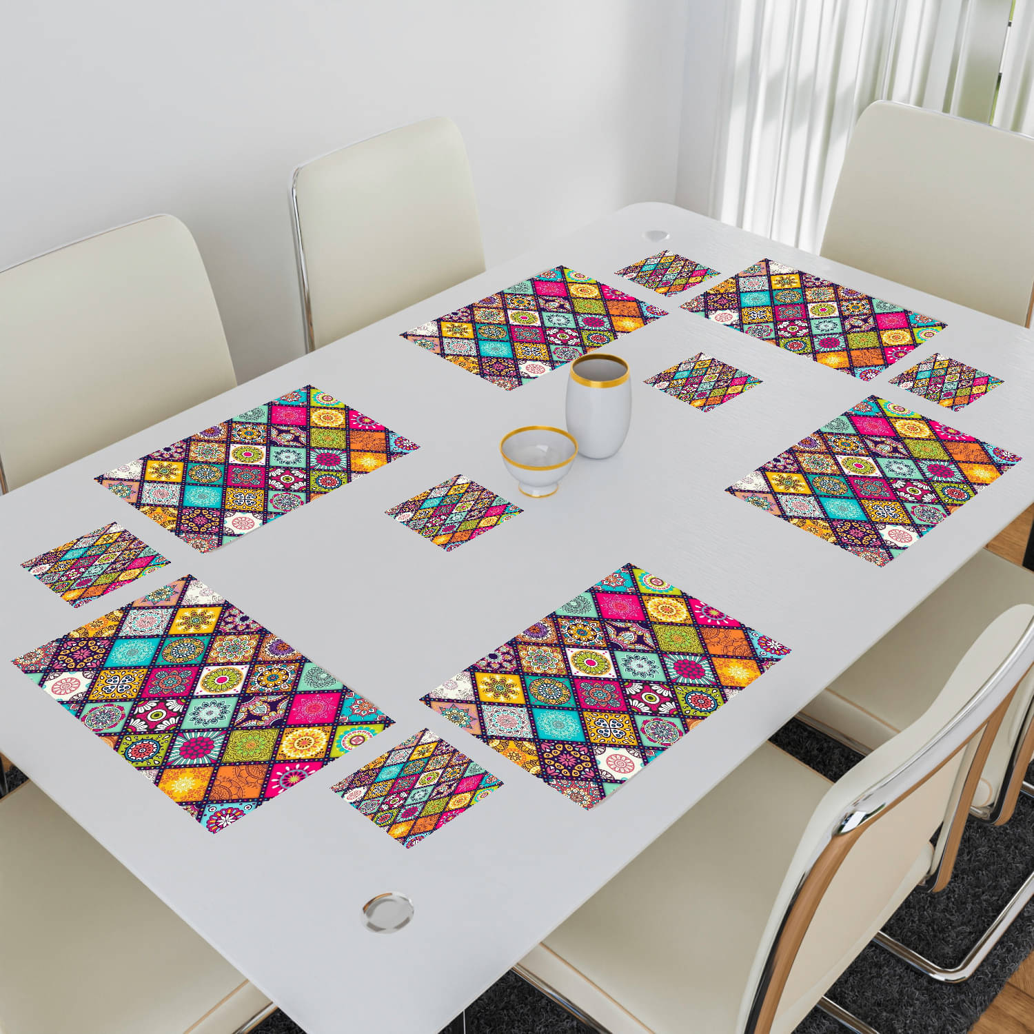 Revexo PVC Solid Rectangle Table Mats & Coasters ( 40 cm x 30 cm ) Pack of 1 - Multi Revexo PVC Solid Rectangle Table Mats & Coasters ( 40 cm x 30 cm ) Pack of 1 - Multi