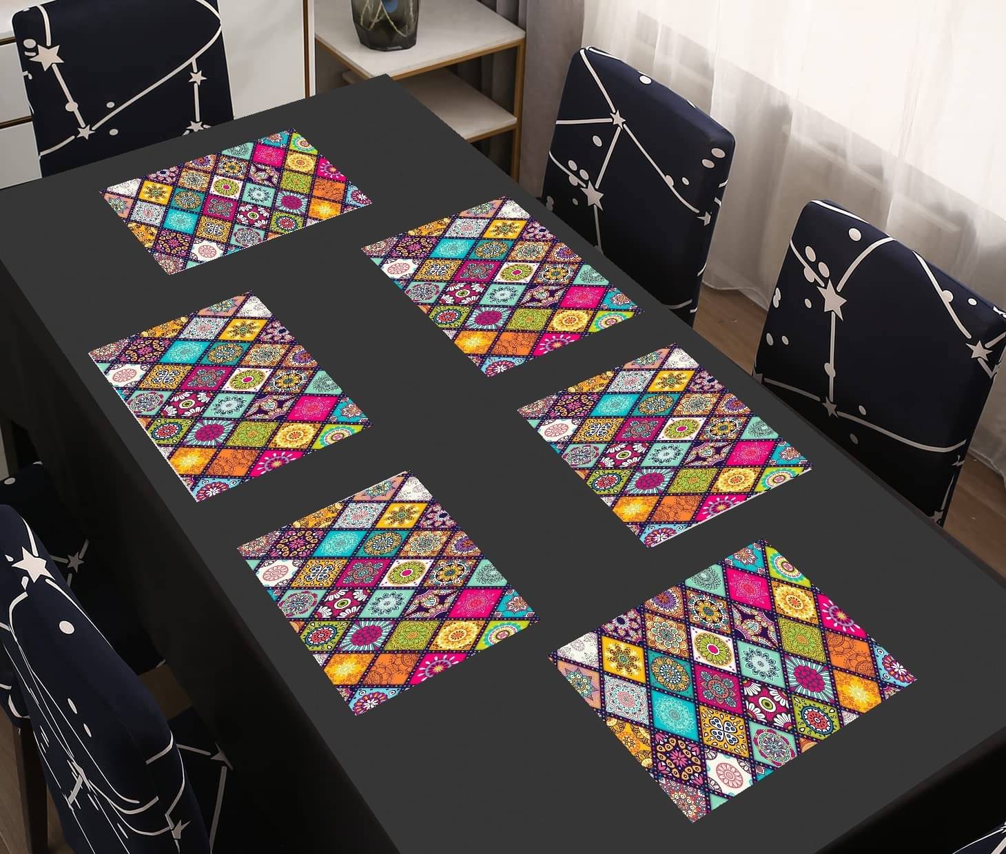 Revexo PVC Solid Rectangle Table Mats ( 40 cm x 30 cm ) Pack of 1 - Multi Revexo PVC Solid Rectangle Table Mats ( 40 cm x 30 cm ) Pack of 1 - Multi