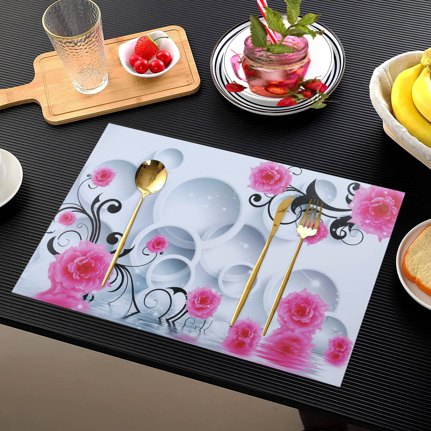     			Revexo PVC Solid Rectangle Table Mats ( 40 cm x 30 cm ) Pack of 1 - Multi