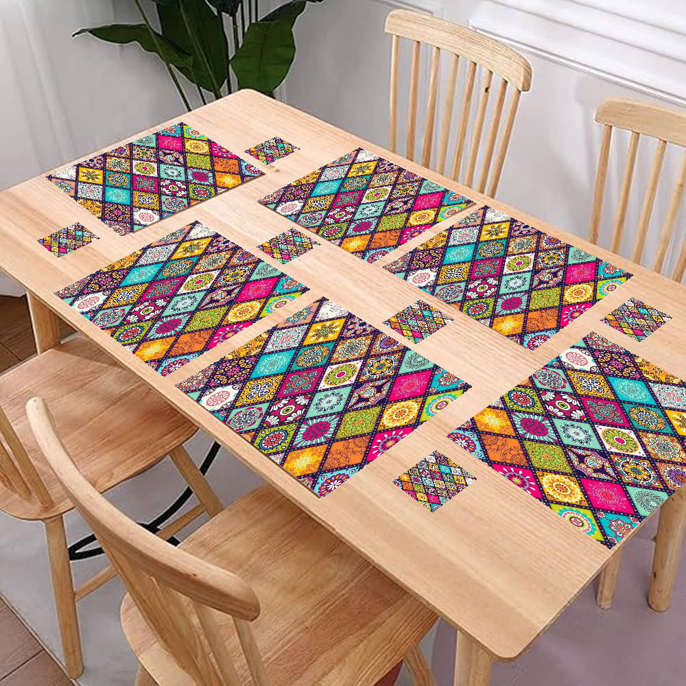     			Revexo PVC Solid Rectangle Table Mats & Coasters ( 40 cm x 30 cm ) Pack of 1 - Multi