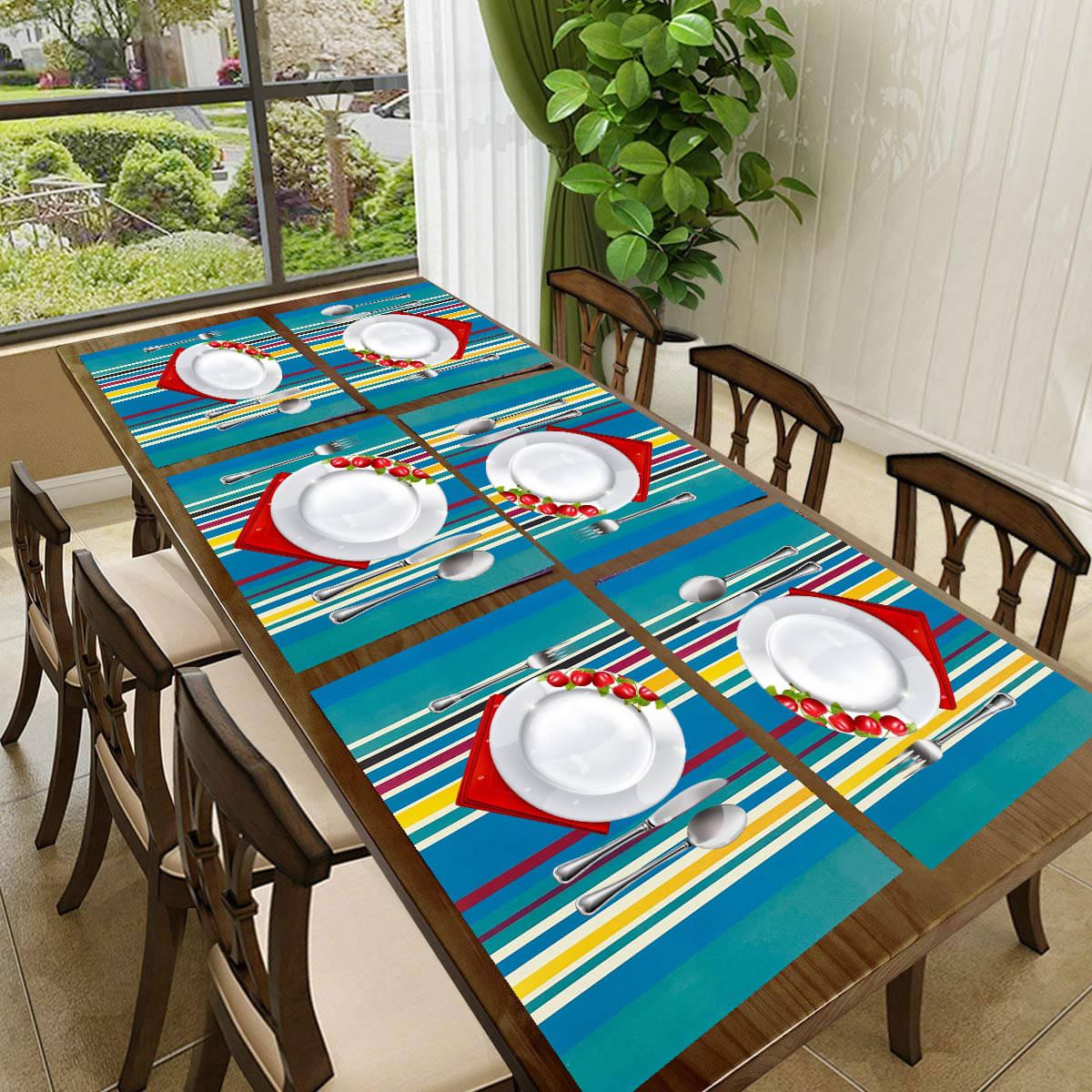 Revexo PVC Solid Rectangle Table Mats ( 40 cm x 30 cm ) Pack of 1 - Multi Revexo PVC Solid Rectangle Table Mats ( 40 cm x 30 cm ) Pack of 1 - Multi