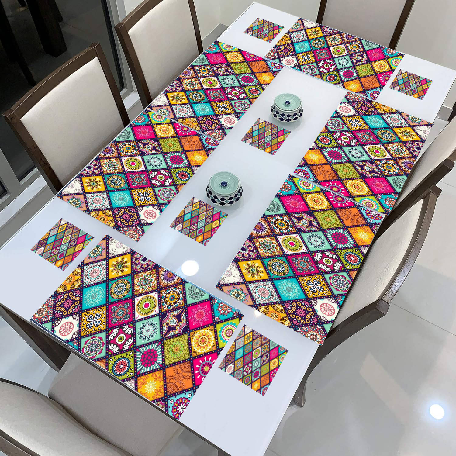     			Revexo PVC Solid Rectangle Table Mats & Coasters ( 40 cm x 30 cm ) Pack of 1 - Multi