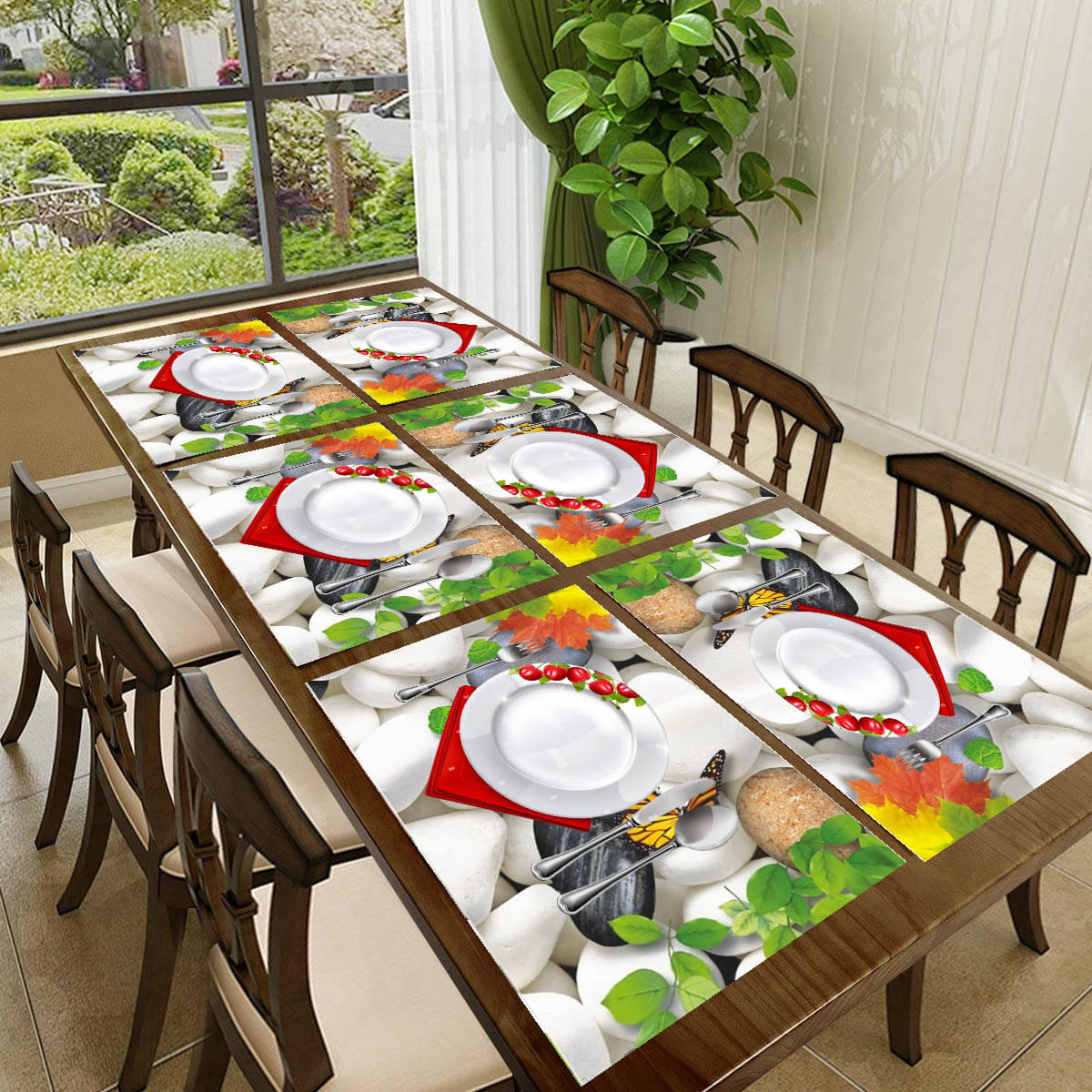 Revexo PVC Solid Rectangle Table Mats ( 40 cm x 30 cm ) Pack of 1 - Multi Revexo PVC Solid Rectangle Table Mats ( 40 cm x 30 cm ) Pack of 1 - Multi