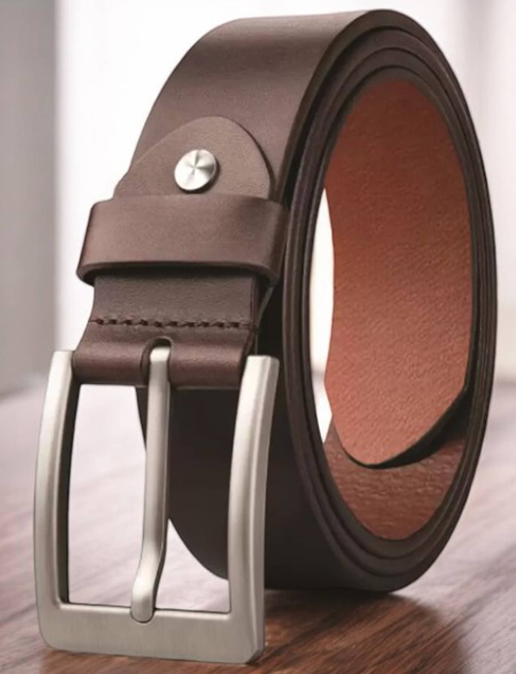     			SUNSHOPPING - Brown 100% Leather Men's Formal Belt ( Pack of 1 )