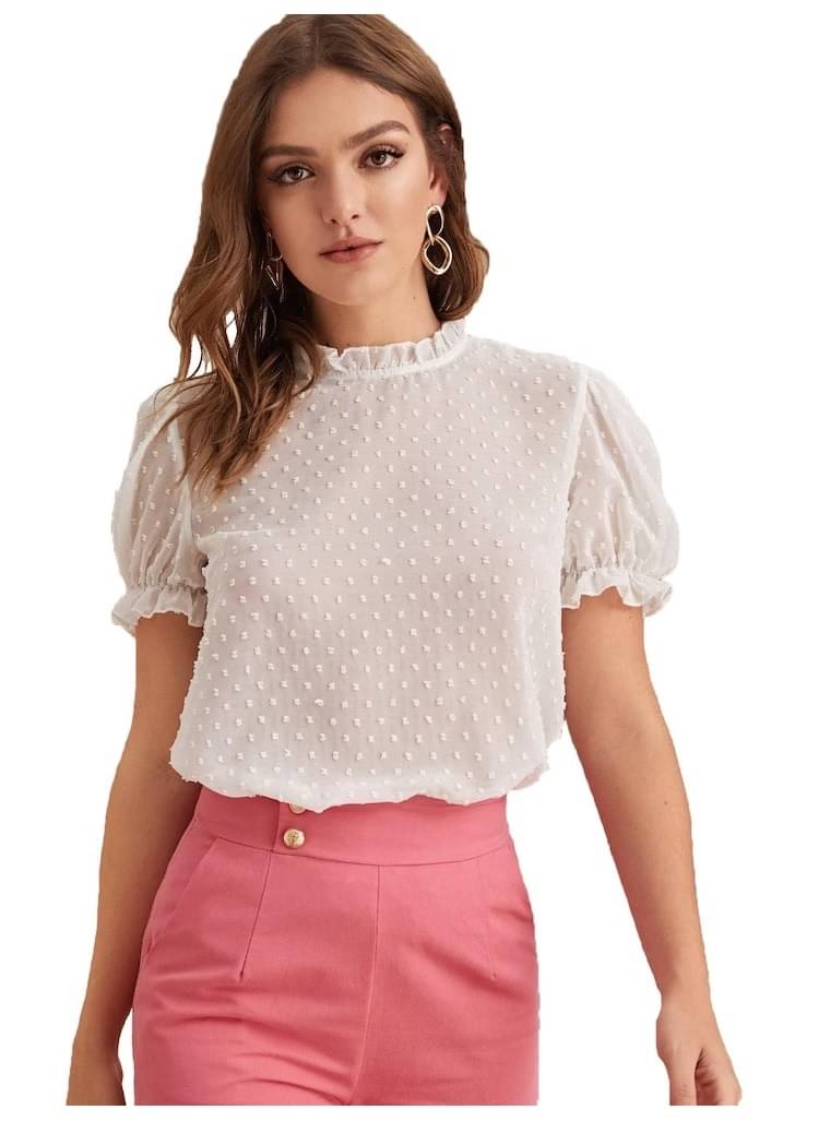    			Sidhidata Women's Georgette A-Line Top ( White )