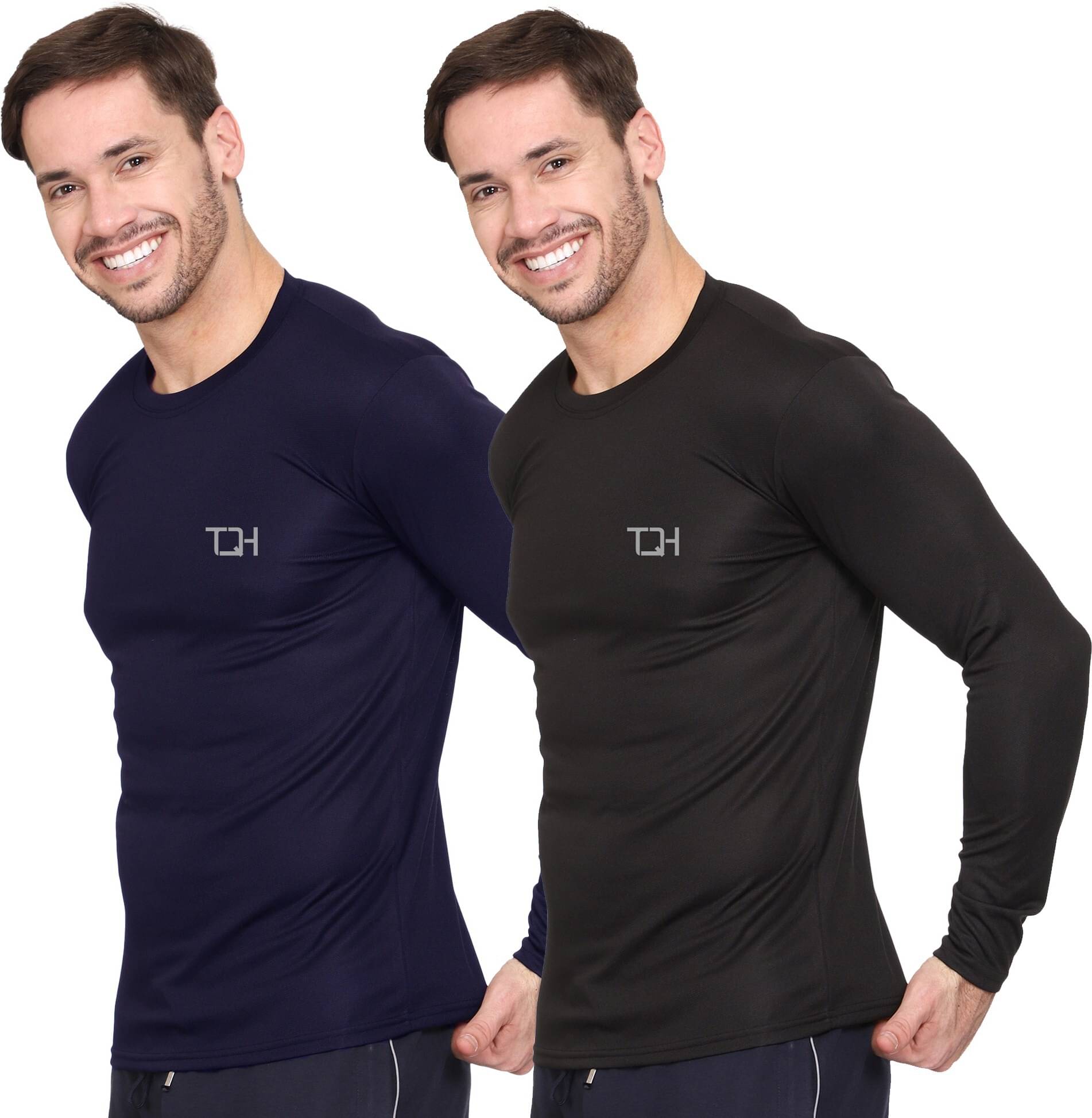 TQH Polyester Regular Fit Solid Full Sleeves Men's Round T-Shirt - Multicolor ( Pack of 2 ) TQH Polyester Regular Fit Solid Full Sleeves Men's Round T-Shirt - Multicolor ( Pack of 2 )