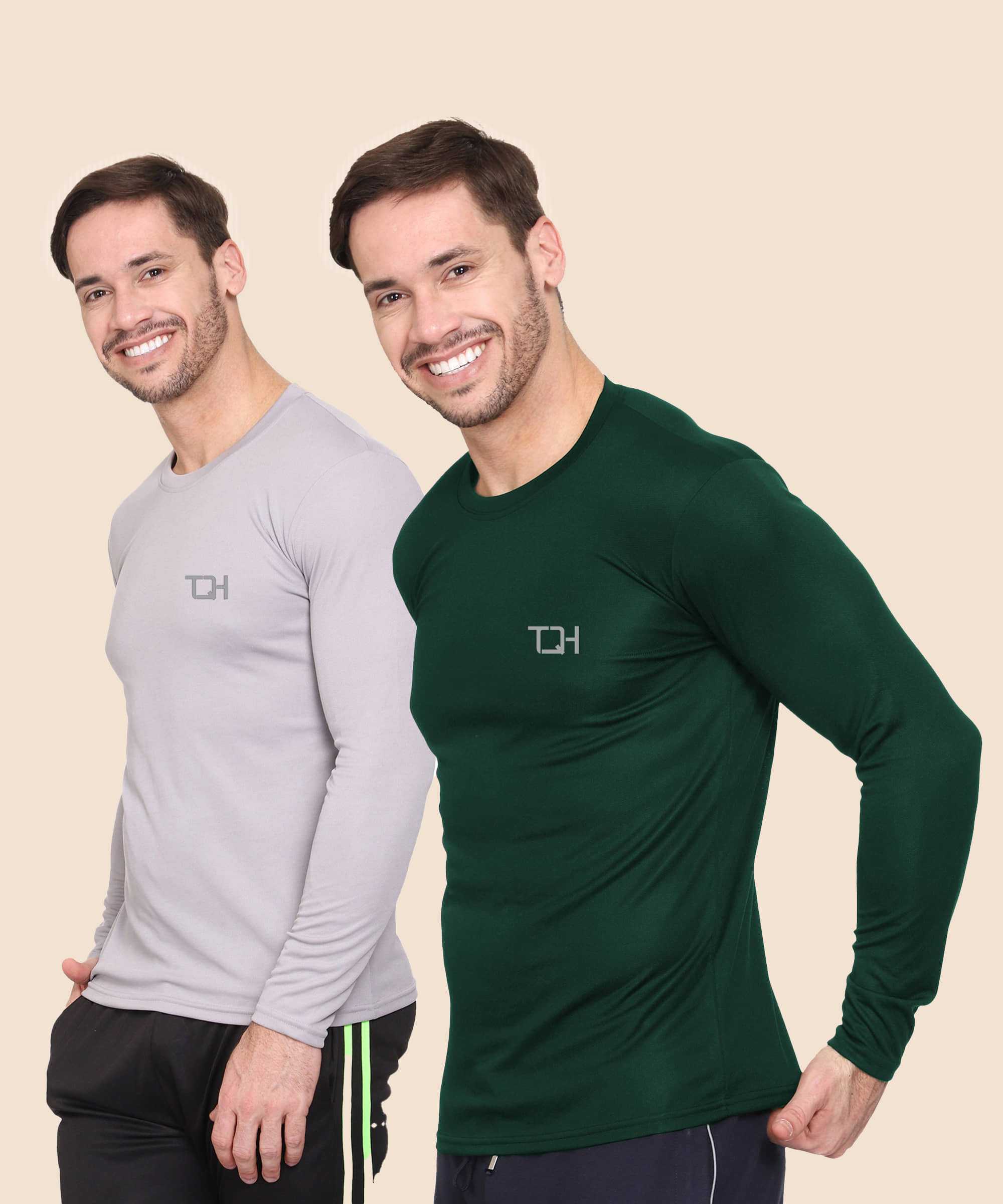 TQH Polyester Regular Fit Solid Full Sleeves Men's Round T-Shirt - Black ( Pack of 1 )