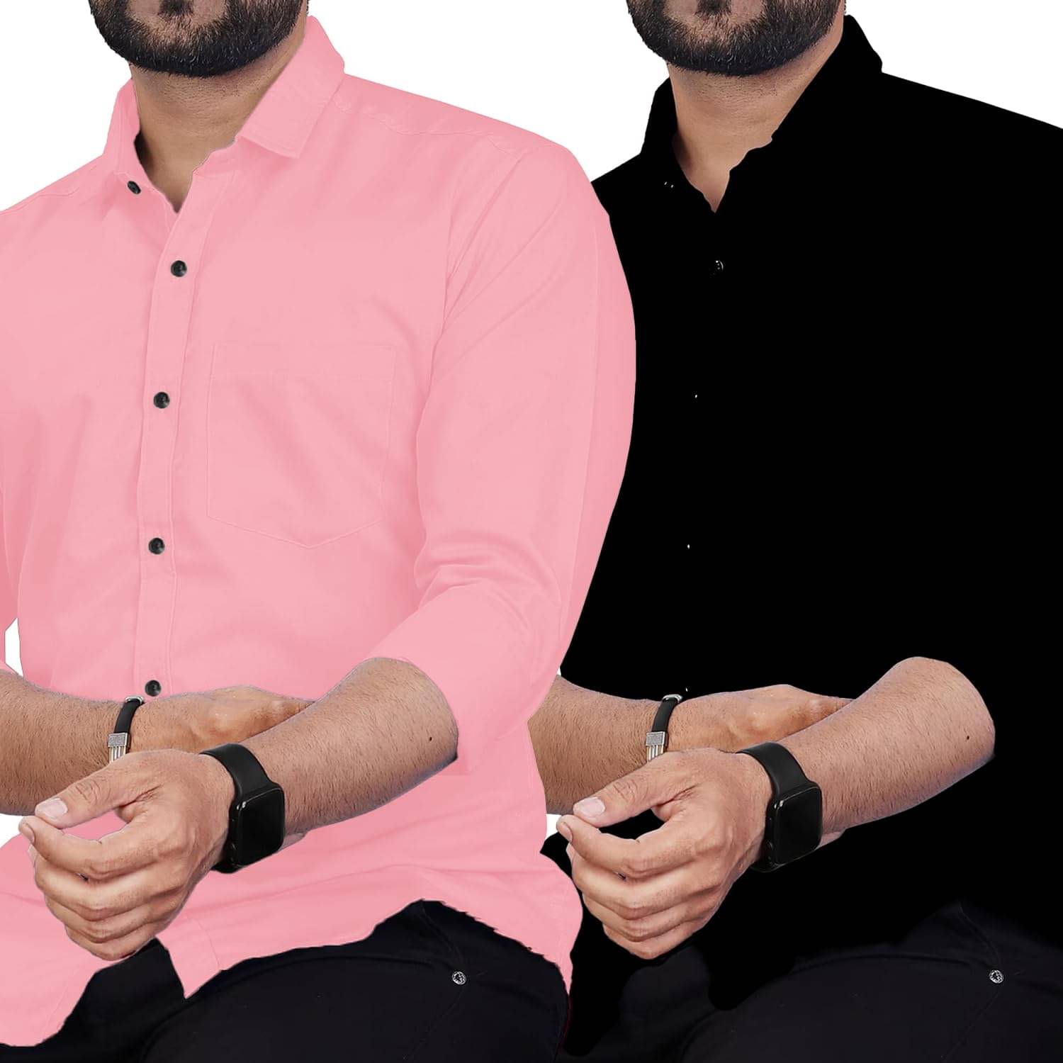 TrendiVastra Cotton Blend Slim Fit Solids Full Sleeves Men's Casual Shirt - Peach ( Pack of 2 ) TrendiVastra Cotton Blend Slim Fit Solids Full Sleeves Men's Casual Shirt - Peach ( Pack of 2 )