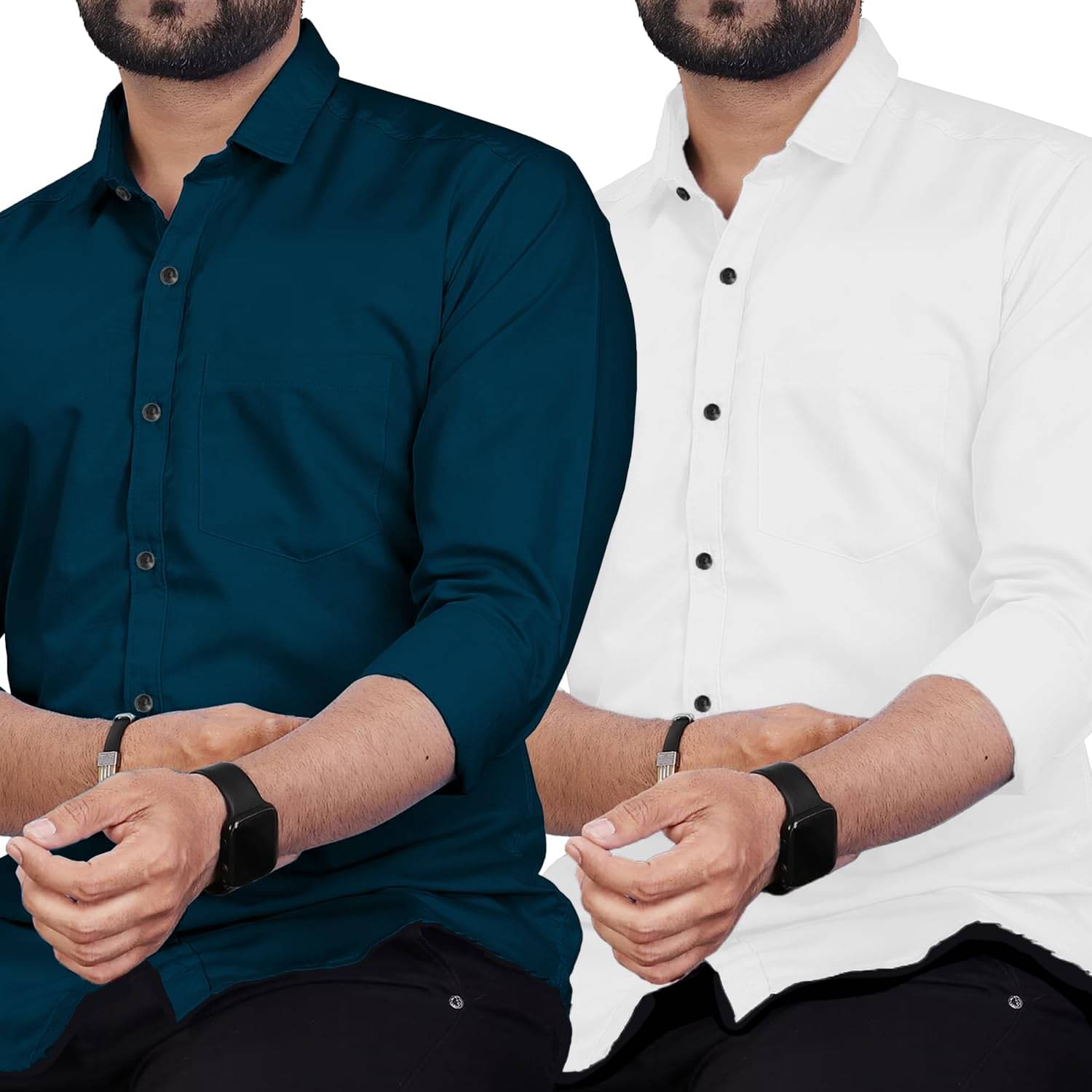 Vida Loca Cotton Blend Slim Fit Solids Full Sleeves Men's Casual Shirt - Royal Blue ( Pack of 2 ) Vida Loca Cotton Blend Slim Fit Solids Full Sleeves Men's Casual Shirt - Royal Blue ( Pack of 2 )