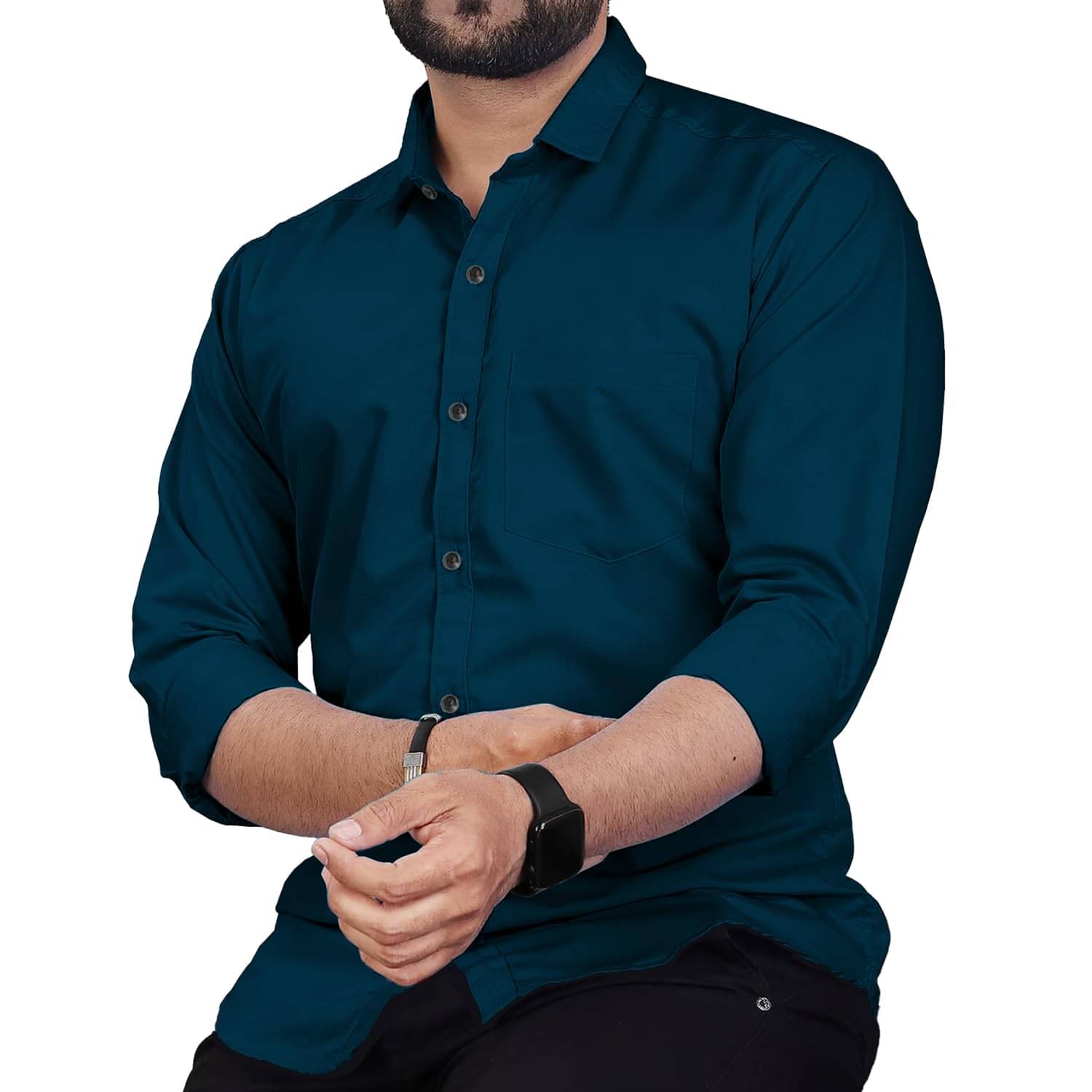     			Vida Loca Cotton Blend Slim Fit Solids Full Sleeves Men's Casual Shirt - Royal Blue ( Pack of 1 )