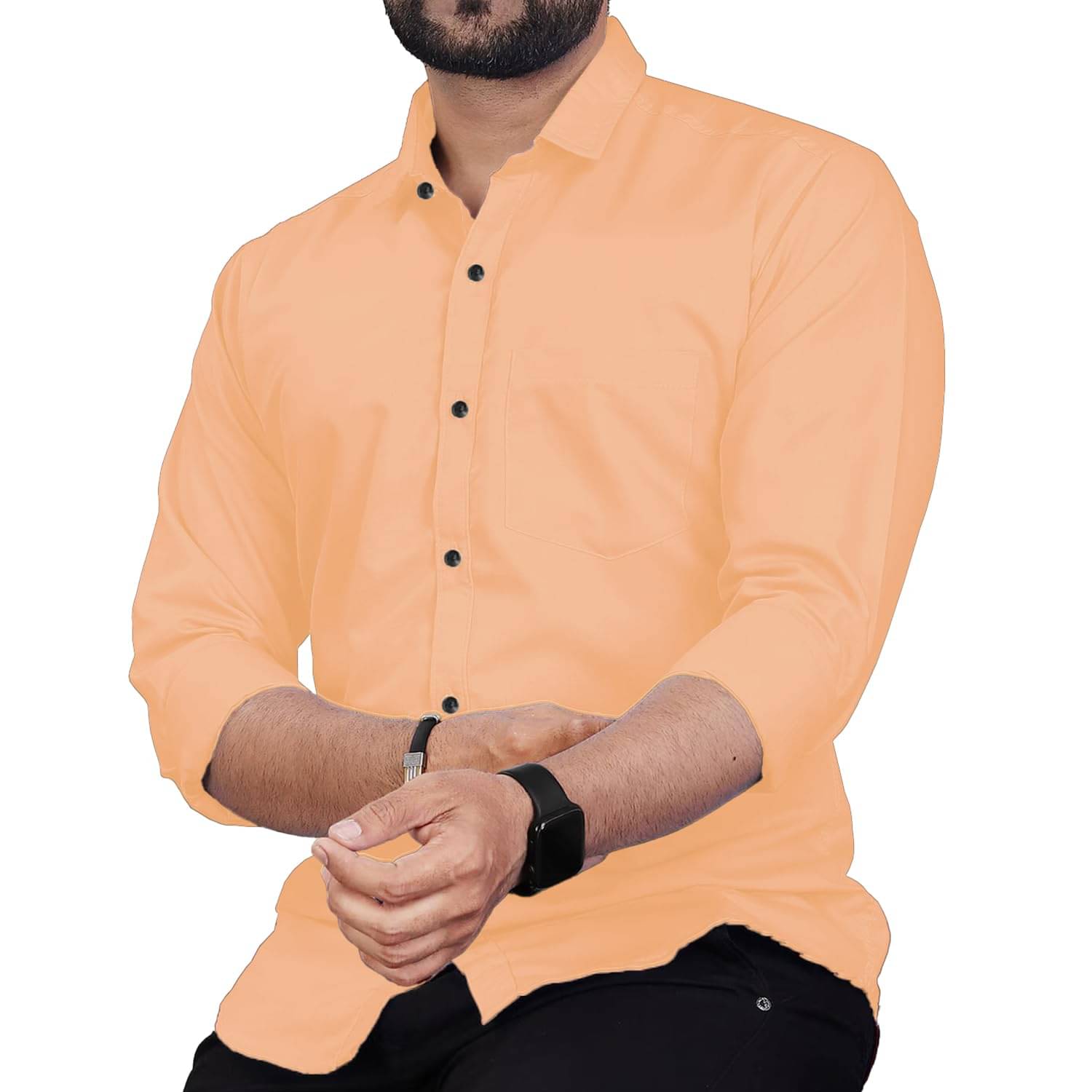 Vida Loca Cotton Blend Slim Fit Solids Full Sleeves Men's Casual Shirt - Light Orange ( Pack of 1 ) Vida Loca Cotton Blend Slim Fit Solids Full Sleeves Men's Casual Shirt - Light Orange ( Pack of 1 )