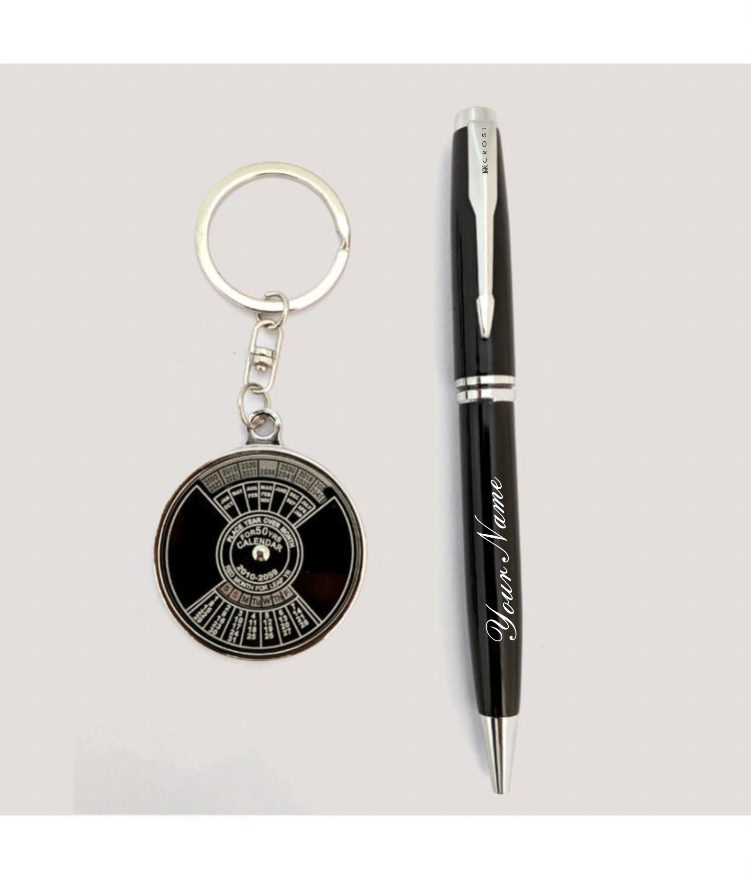 50 Years Calendar Keychain Set with pen Key Chain 50 Years Calendar Keychain Set with pen Key Chain
