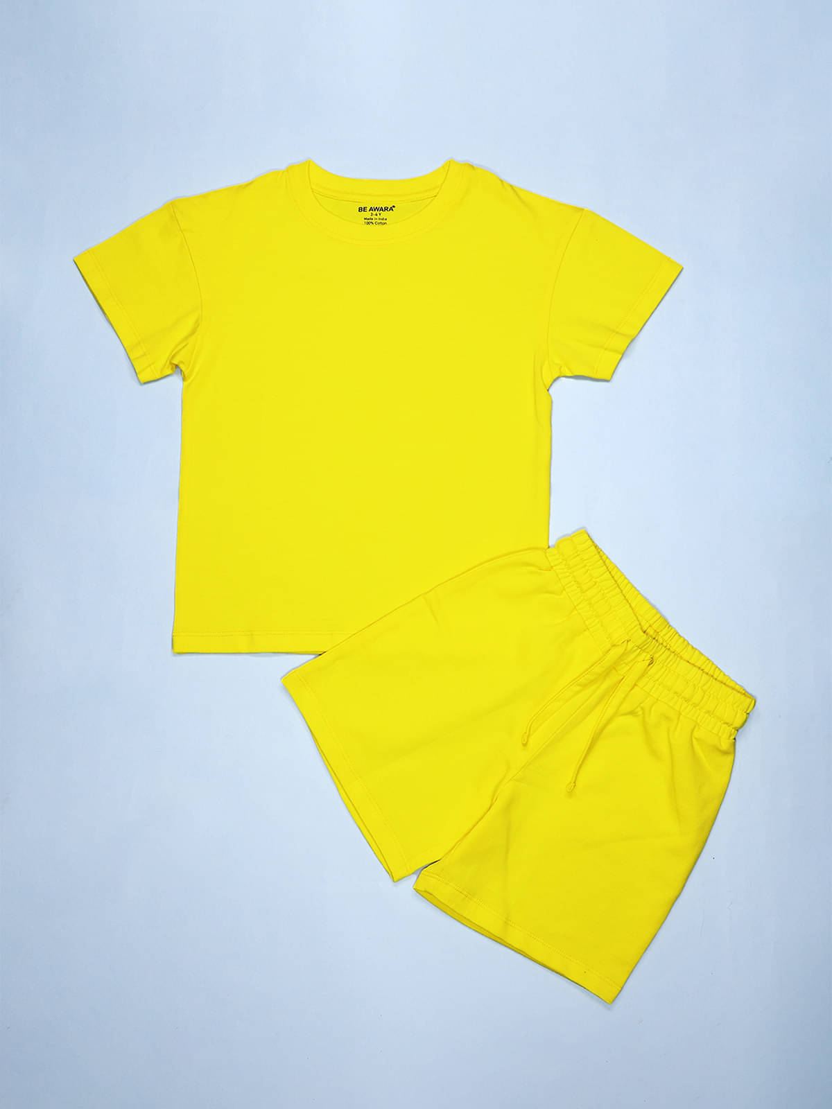     			Be Awara Pack of 1 Baby Boys Cotton T-Shirt & Shorts Set ( Yellow )