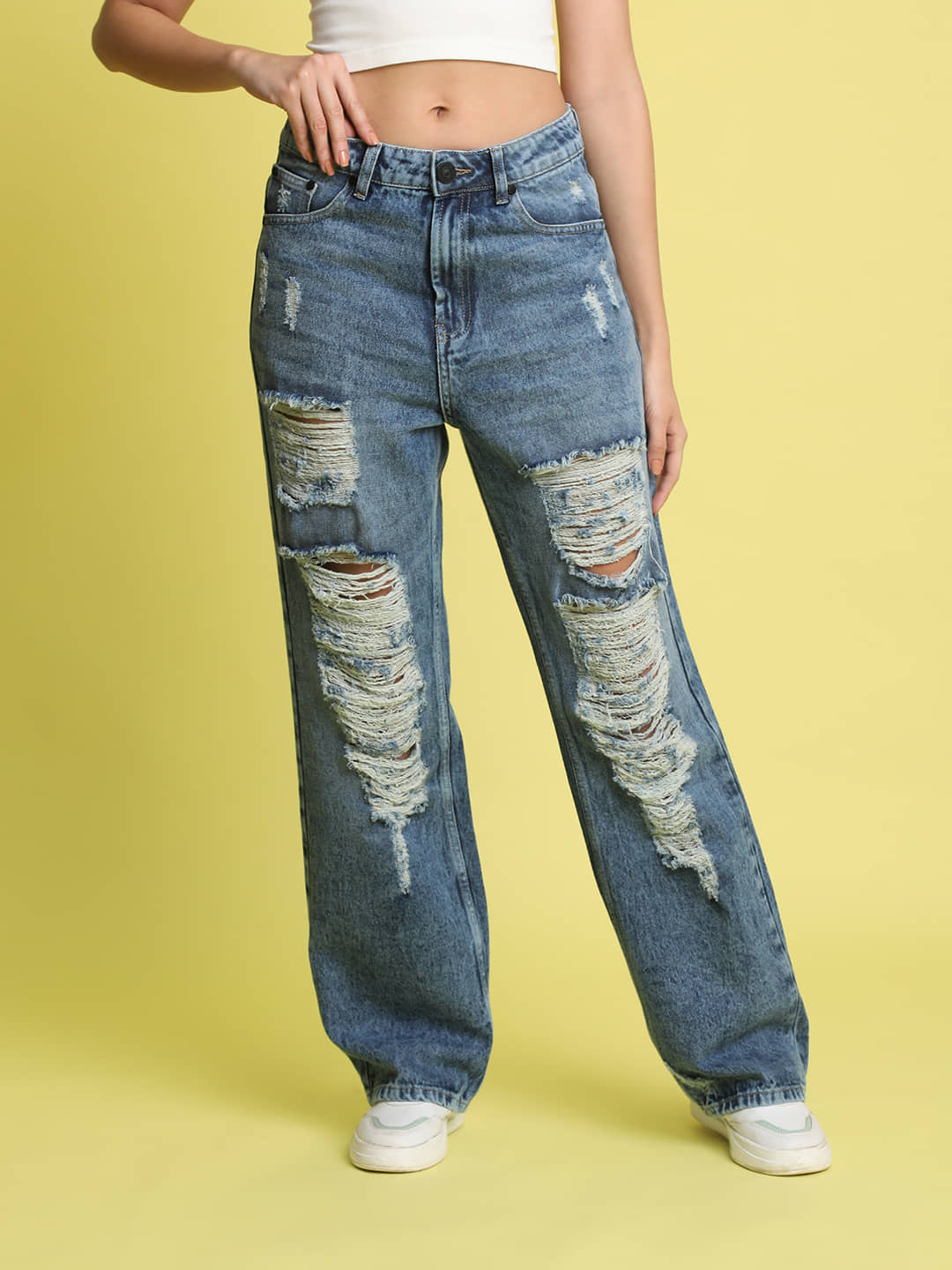 Bene Kleed - Blue Denim Straight Fit Women's Jeans ( Pack of 1 ) - Jeans | Buy online on ZillyBuy