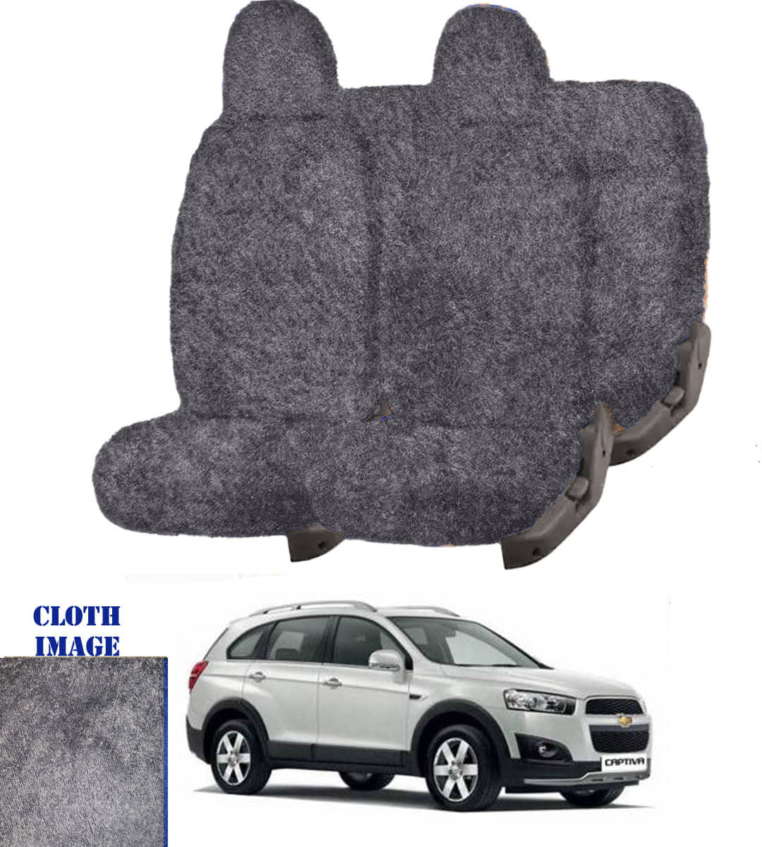     			Chevrolet Captiva Grey 5 Seater Car Seat Cover