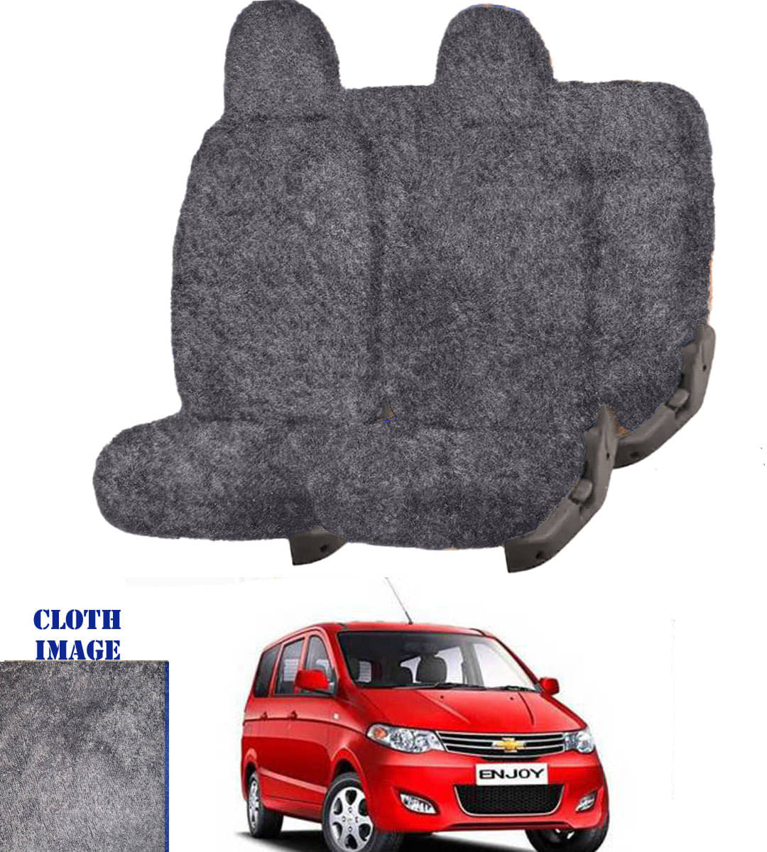 Chevrolet Enjoy Grey 8 Seater Car Seat Cover     			Chevrolet Enjoy Grey 8 Seater Car Seat Cover