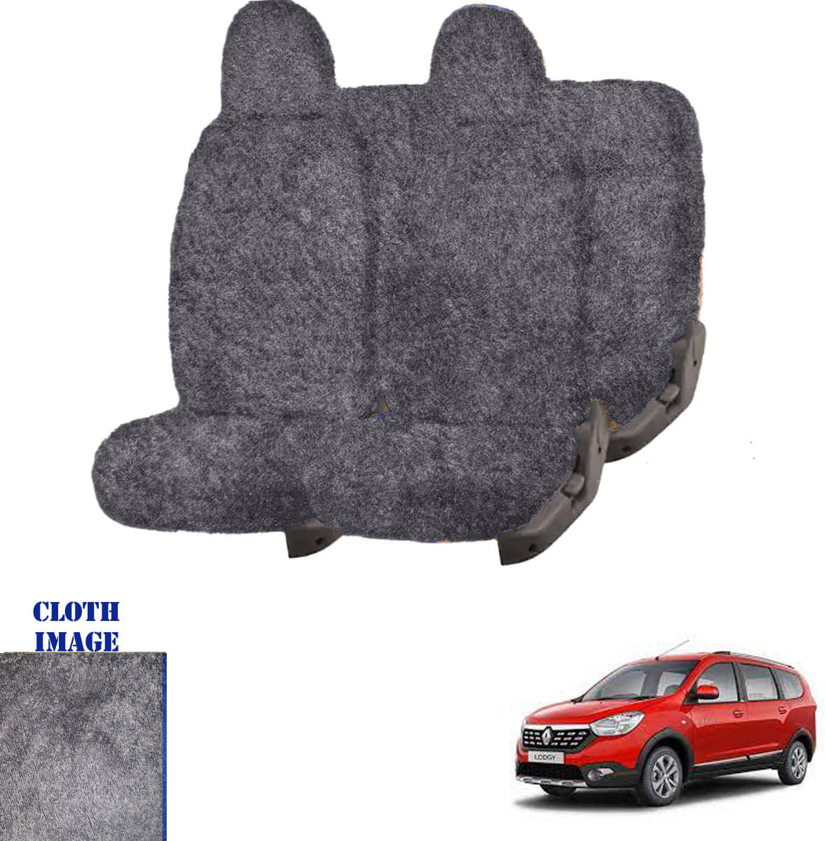 Chevrolet Lodgy Grey 8 Seater Car Seat Cover     			Chevrolet Lodgy Grey 8 Seater Car Seat Cover
