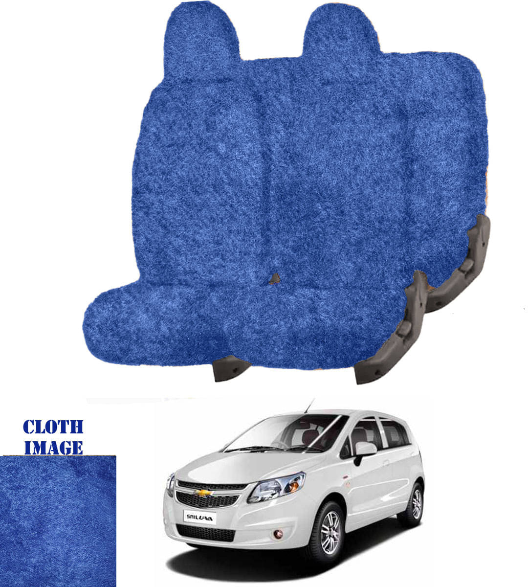     			Chevrolet Sail Hatchback Blue 5 Seater Car Seat Cover