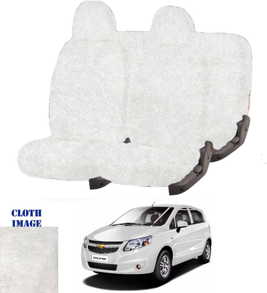 Chevrolet Sail Hatchback White 5 Seater Car Seat Cover     			Chevrolet Sail Hatchback White 5 Seater Car Seat Cover