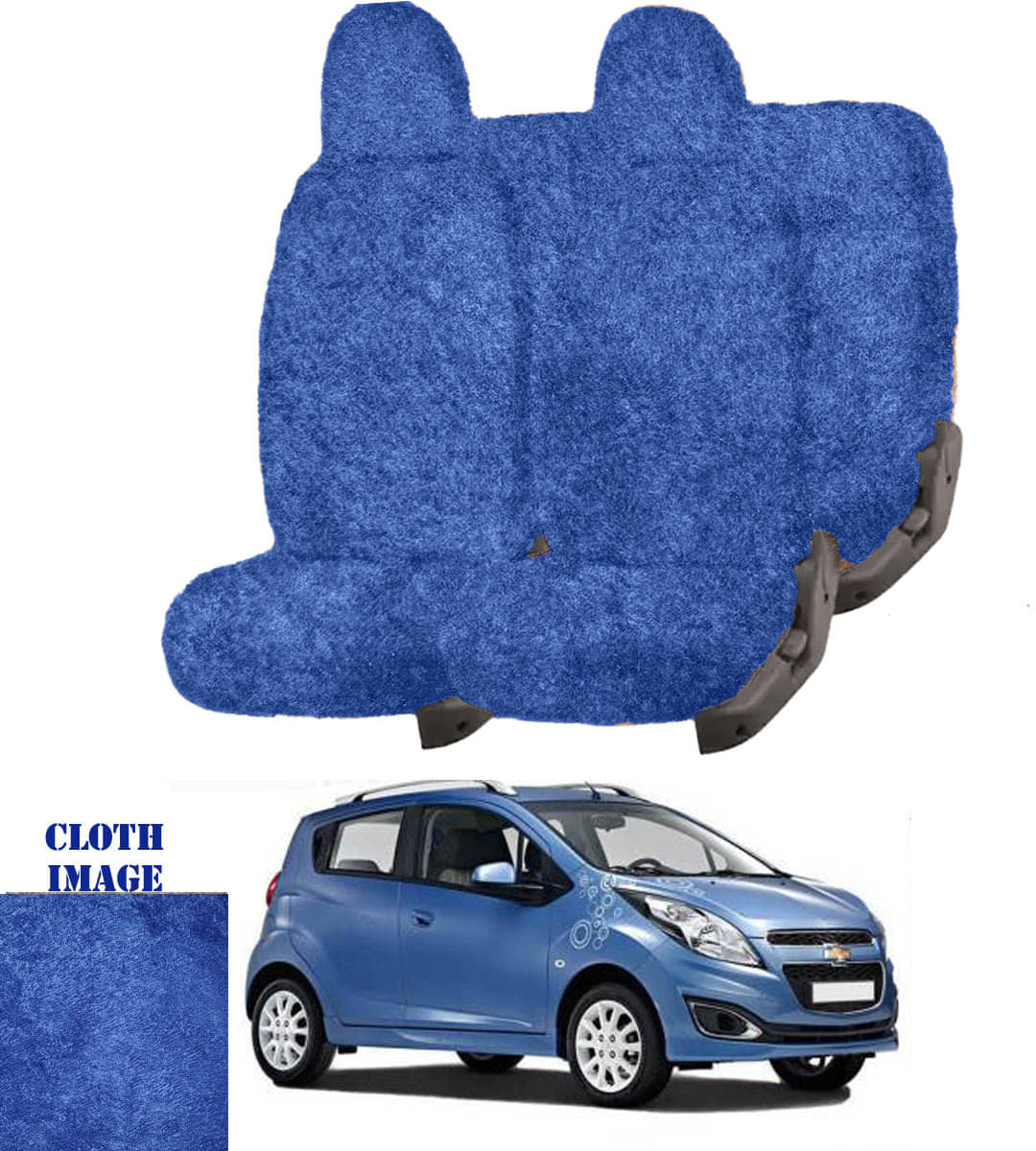 Chevrolet Spark Blue 5 Seater Car Seat Cover     			Chevrolet Spark Blue 5 Seater Car Seat Cover