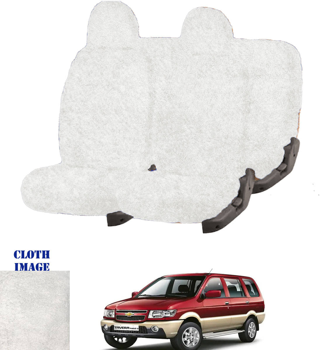Chevrolet Tavera White 10 Seater Car Seat Cover Chevrolet Tavera White 10 Seater Car Seat Cover