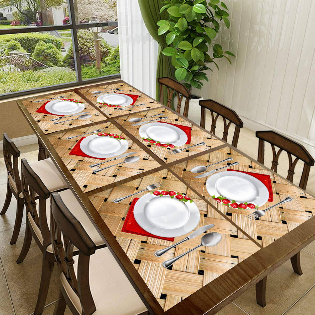 CreadCraft PVC Solid Rectangle Table Mats ( 40 cm x 30 cm ) Pack of 1 - Multi     			CreadCraft PVC Solid Rectangle Table Mats ( 40 cm x 30 cm ) Pack of 1 - Multi
