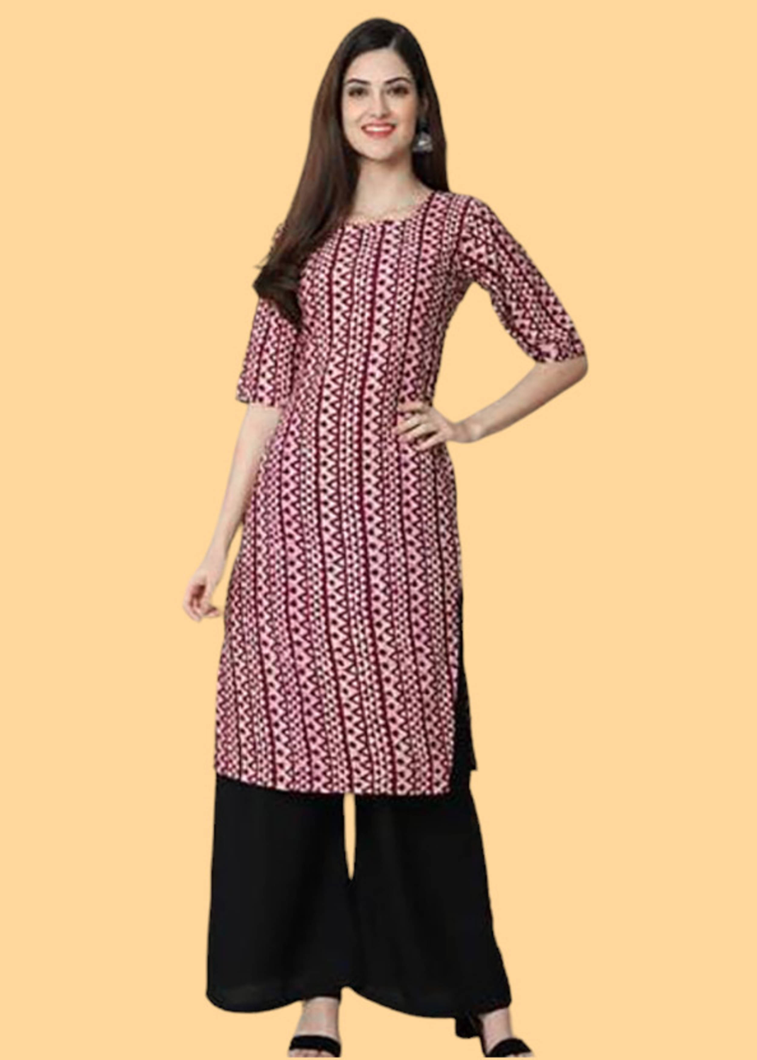     			Dream Beauty Fashion Pack of 1 Crepe Printed A-line Women's Kurti - ( Purple )
