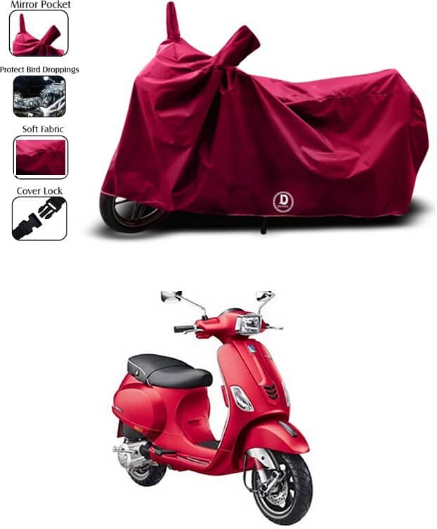 EGAL Bike Body Cover for Vespa ( Pack of 1 ) , Maroon