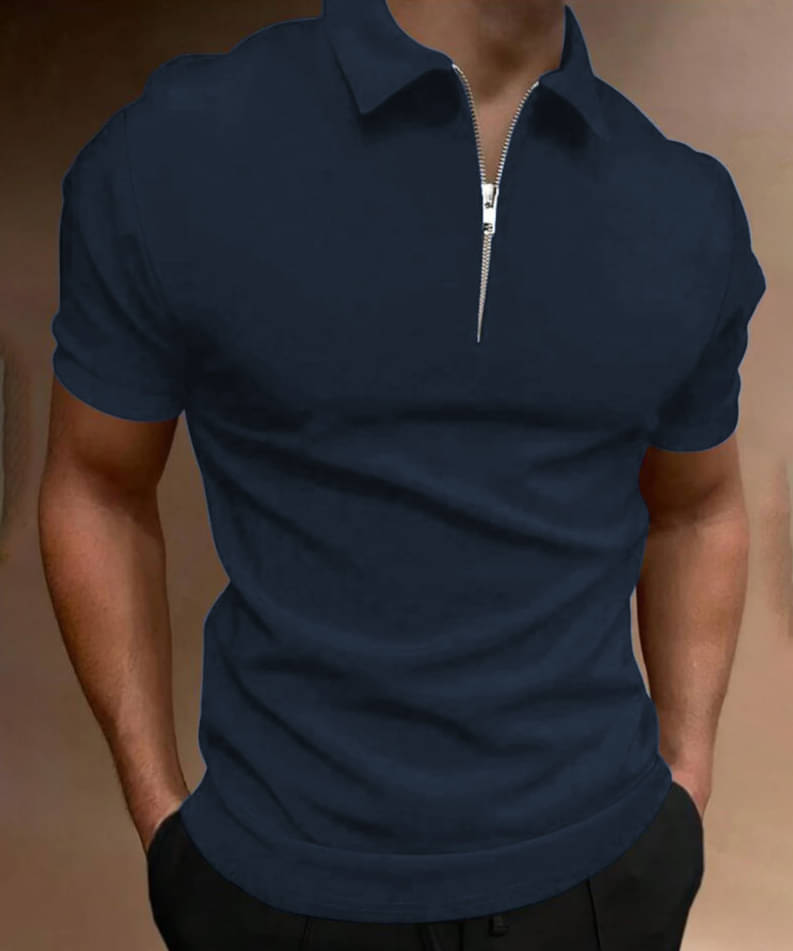 ELBATROSS Polyester Slim Fit Solid Half Sleeves Men's Mandarin Collar T-Shirt - Navy Blue ( Pack of 1 ) ELBATROSS Polyester Slim Fit Solid Half Sleeves Men's Mandarin Collar T-Shirt - Navy Blue ( Pack of 1 )