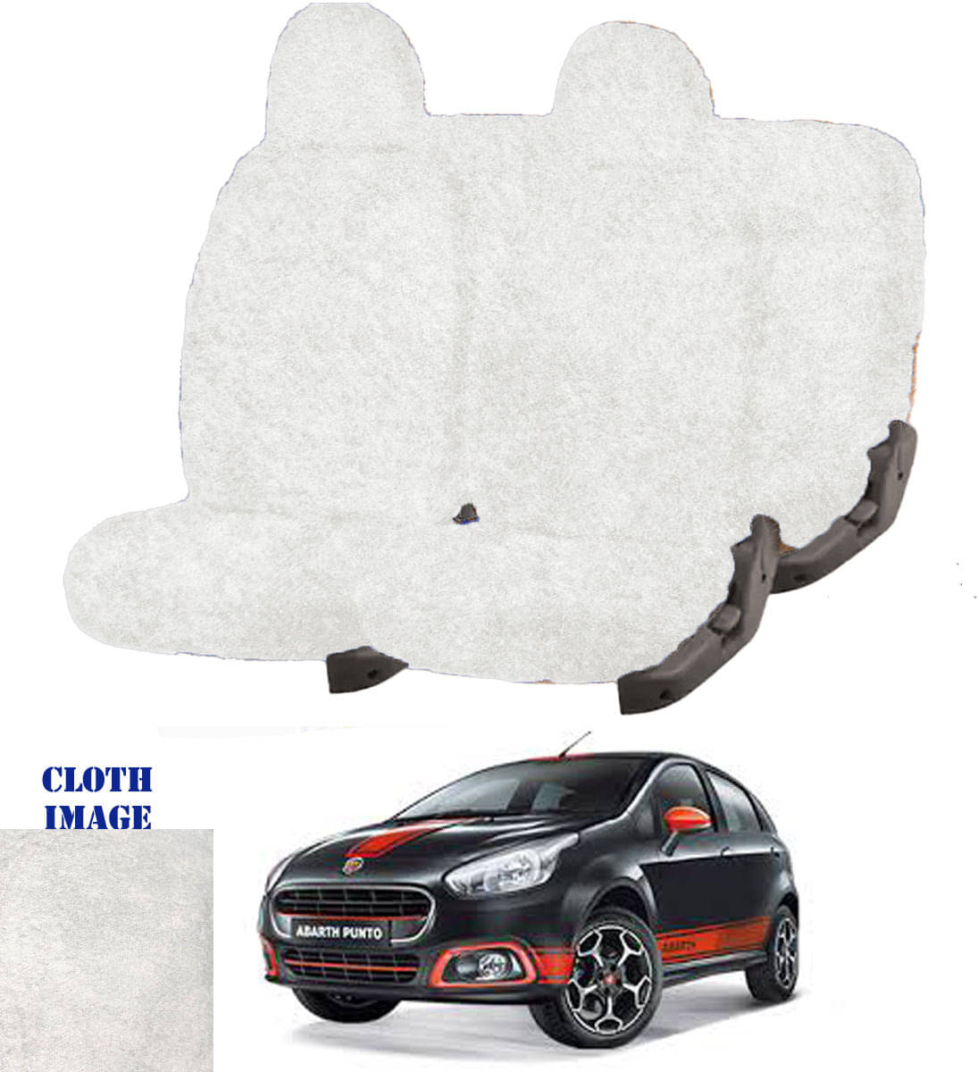 Fiat Abarth Punto White 5 Seater Car Seat Cover     			Fiat Abarth Punto White 5 Seater Car Seat Cover