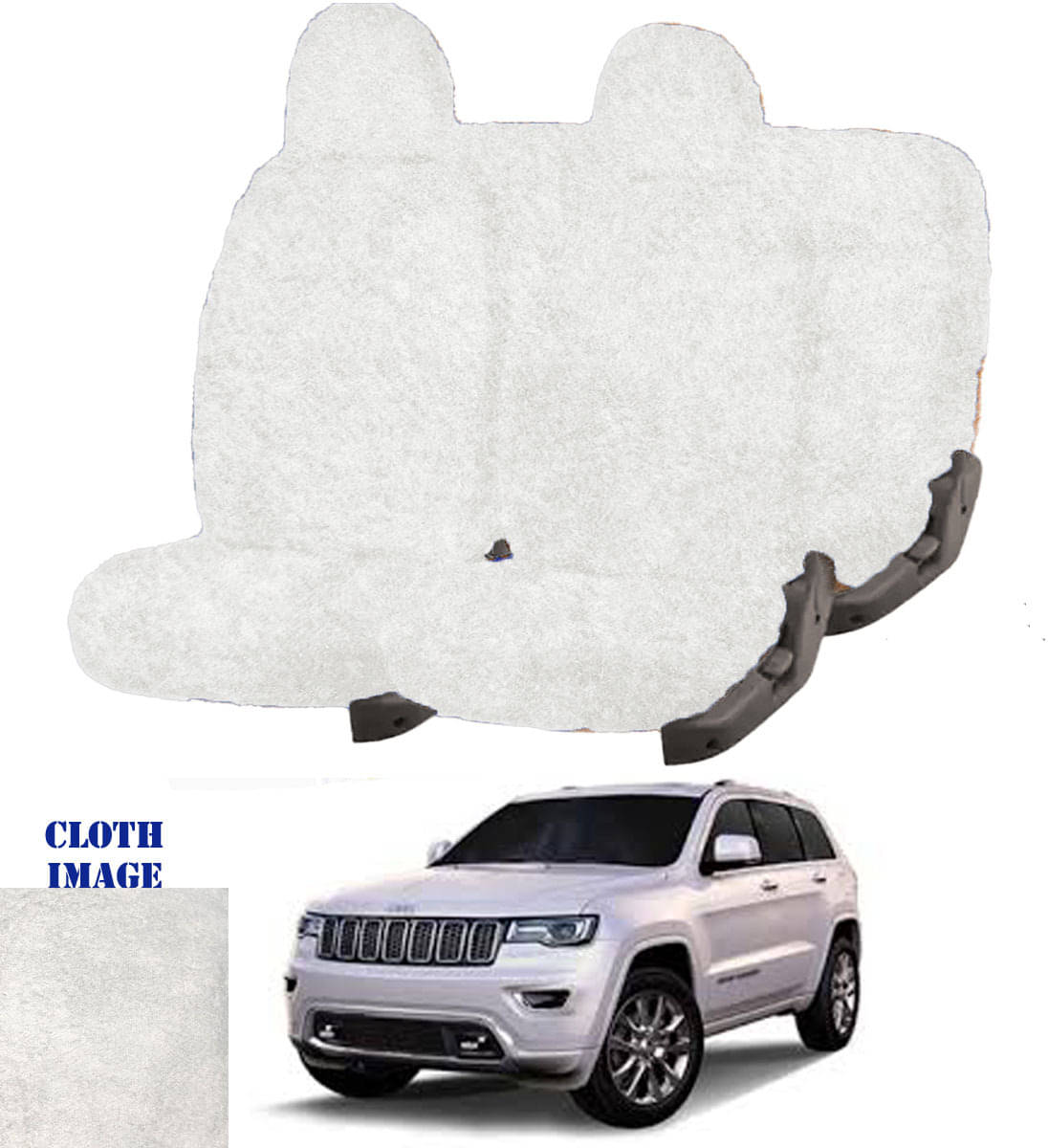 Fiat Jeep White 5 Seater Car Seat Cover     			Fiat Jeep White 5 Seater Car Seat Cover