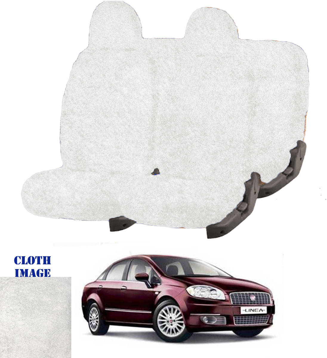 Fiat Linea White 5 Seater Car Seat Cover     			Fiat Linea White 5 Seater Car Seat Cover