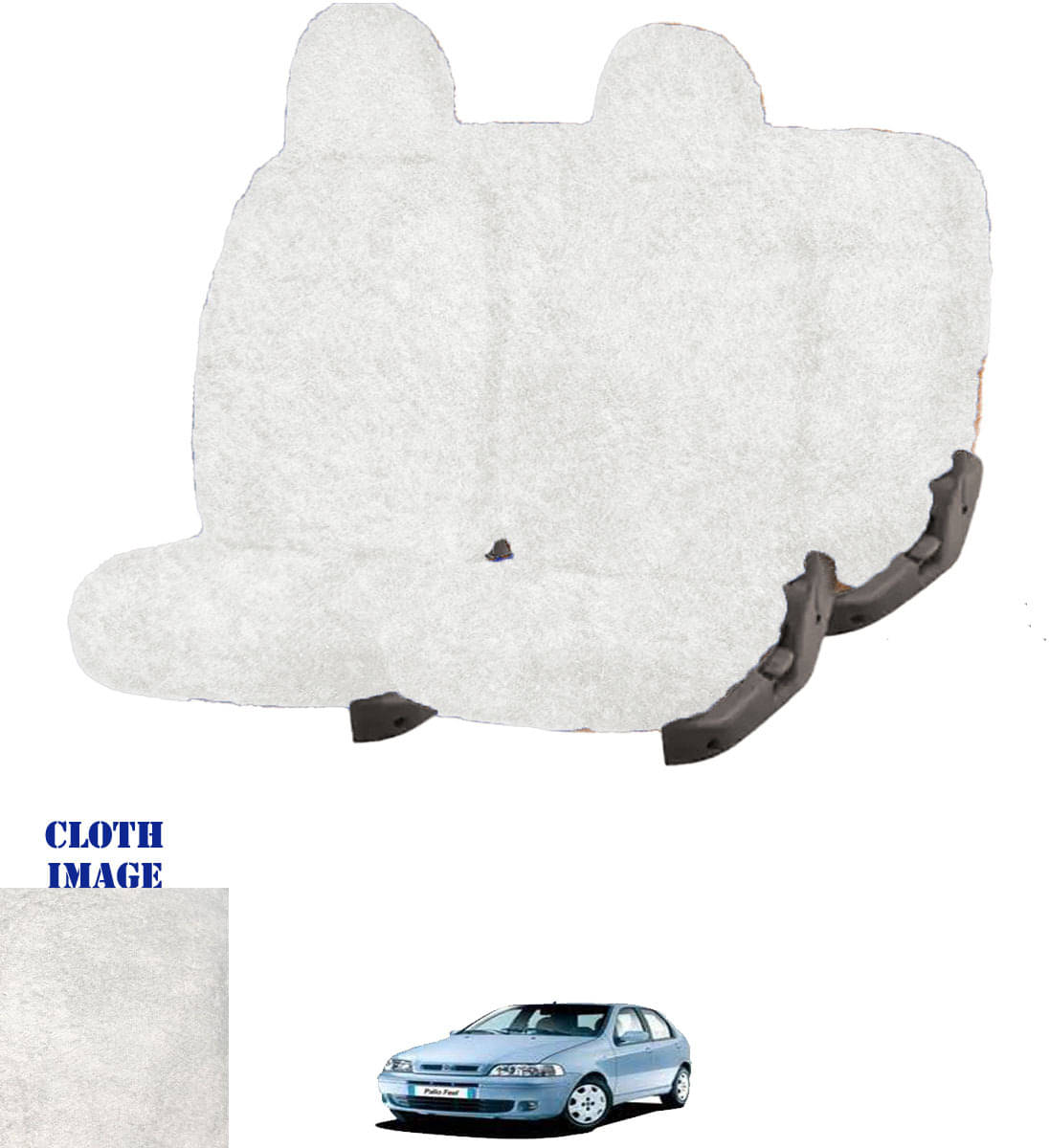     			Fiat Palio NV White 5 Seater Car Seat Cover