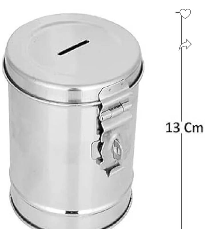     			Fitgo Stainless Steel Silver Piggy Bank ( Pack of 1 )